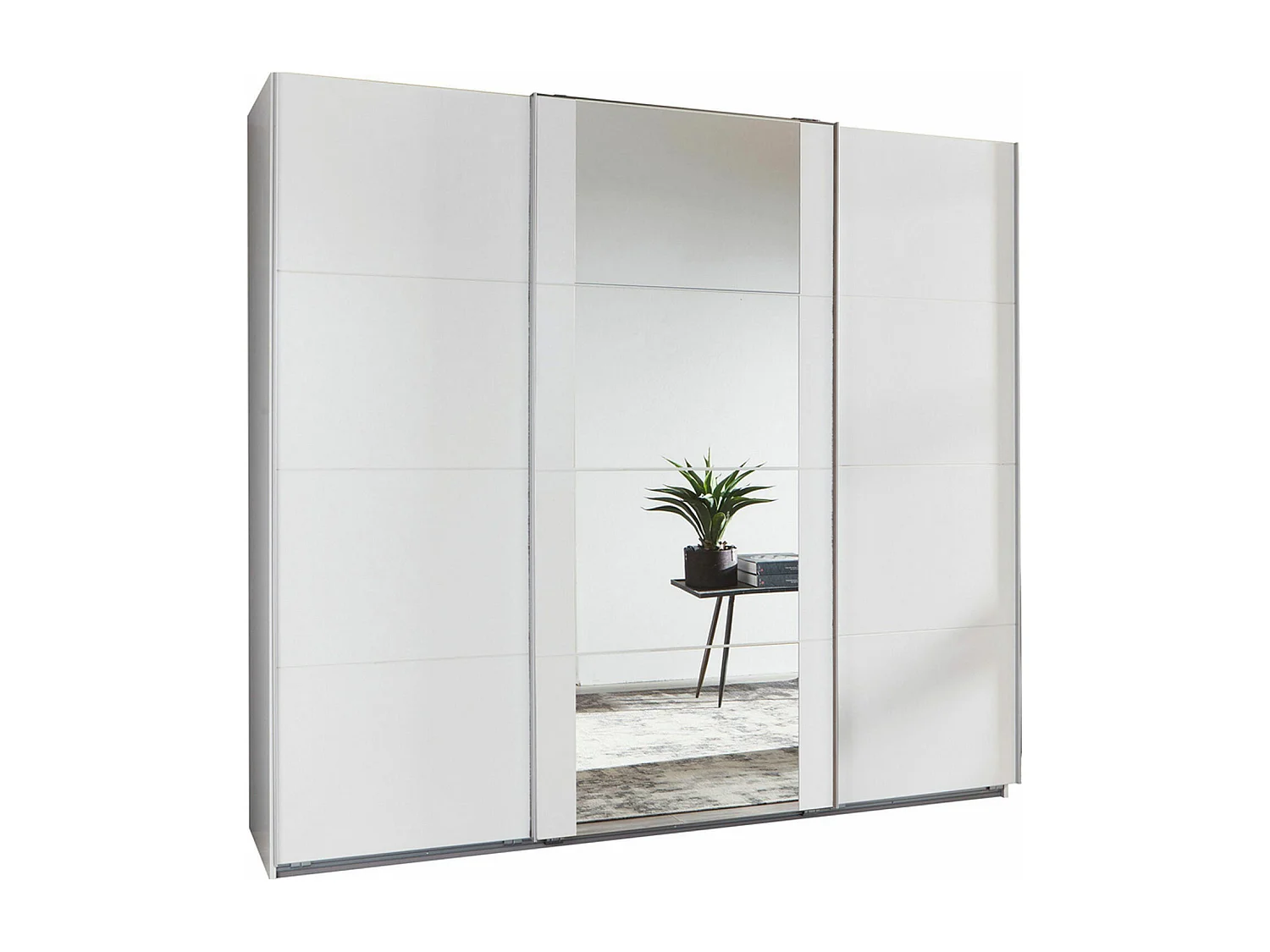 SCHWEBETÜRENSCHRANK Bern weiß 225 / 64 / 210cm