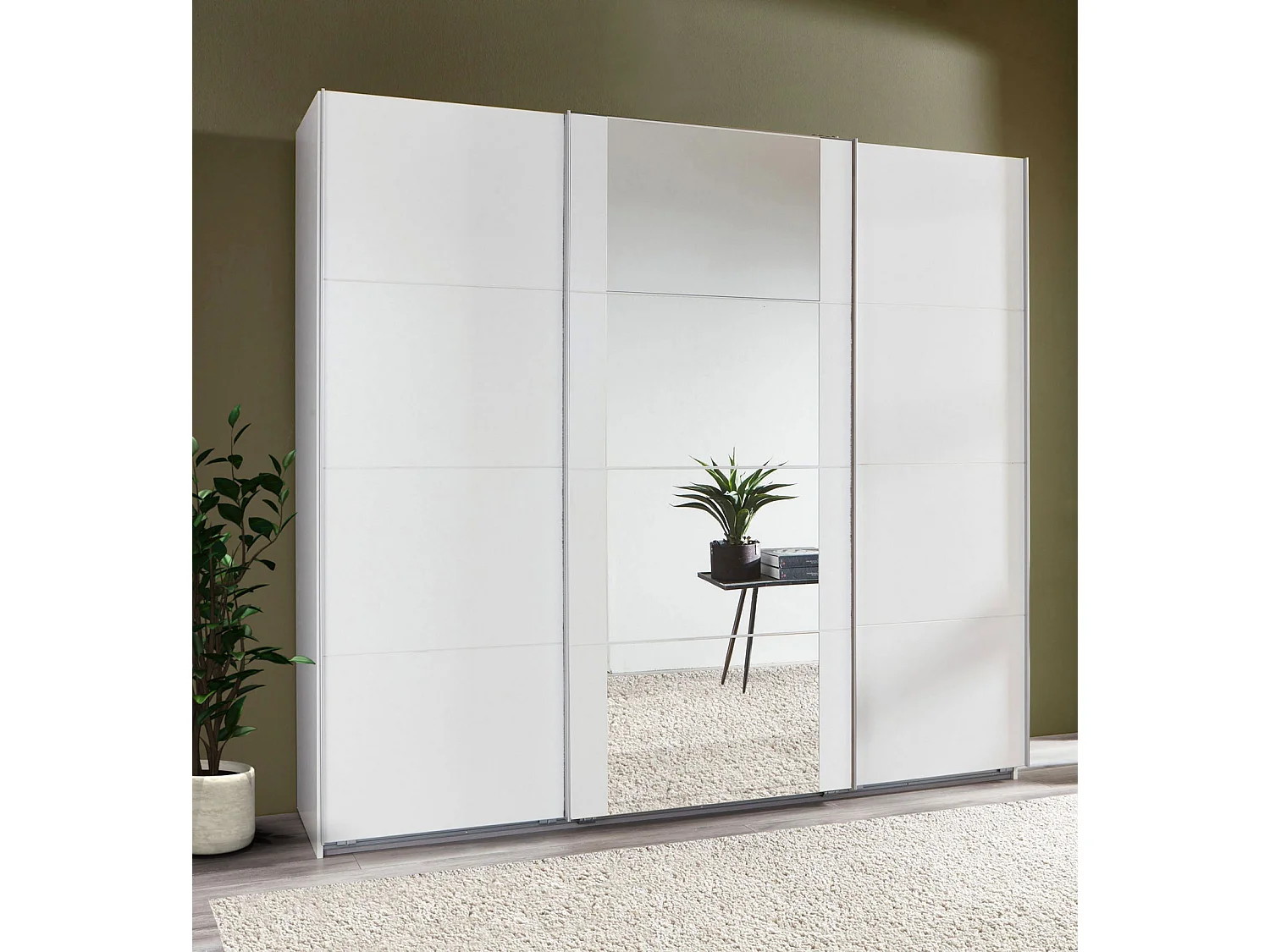 SCHWEBETÜRENSCHRANK Bern weiß 225 / 64 / 210cm