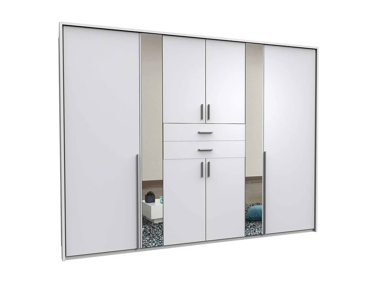 KLEIDERSCHRANK Vanea weiß 270 / 58 / 208cm