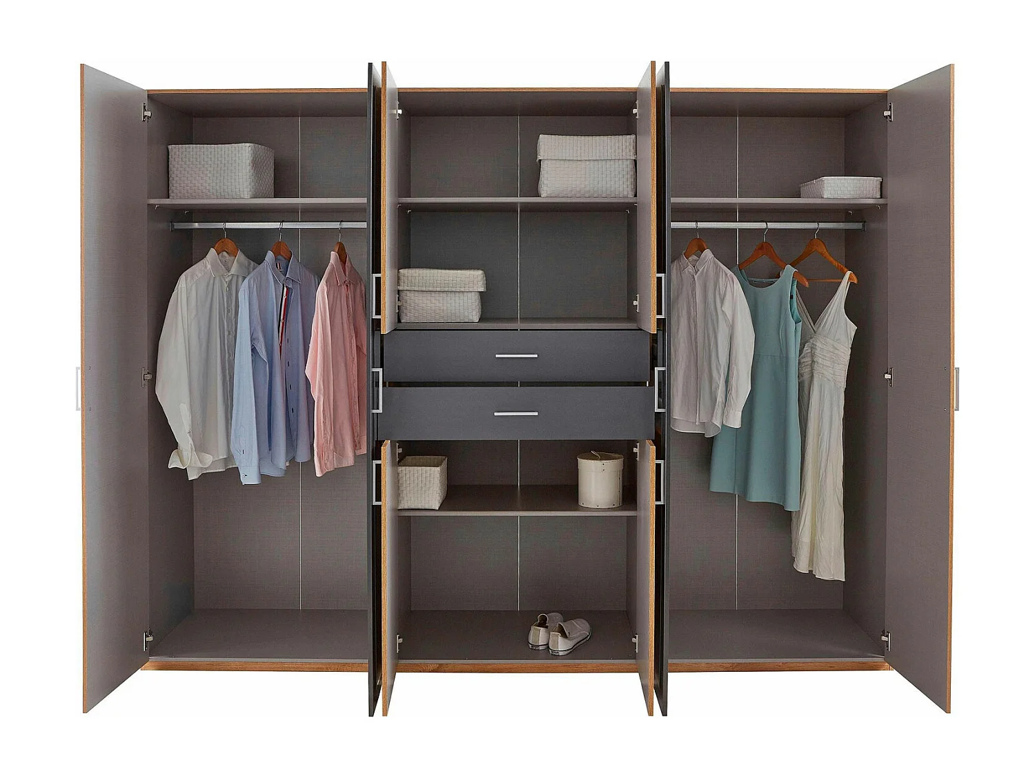 KLEIDERSCHRANK Vanea weiß 270 / 58 / 208cm