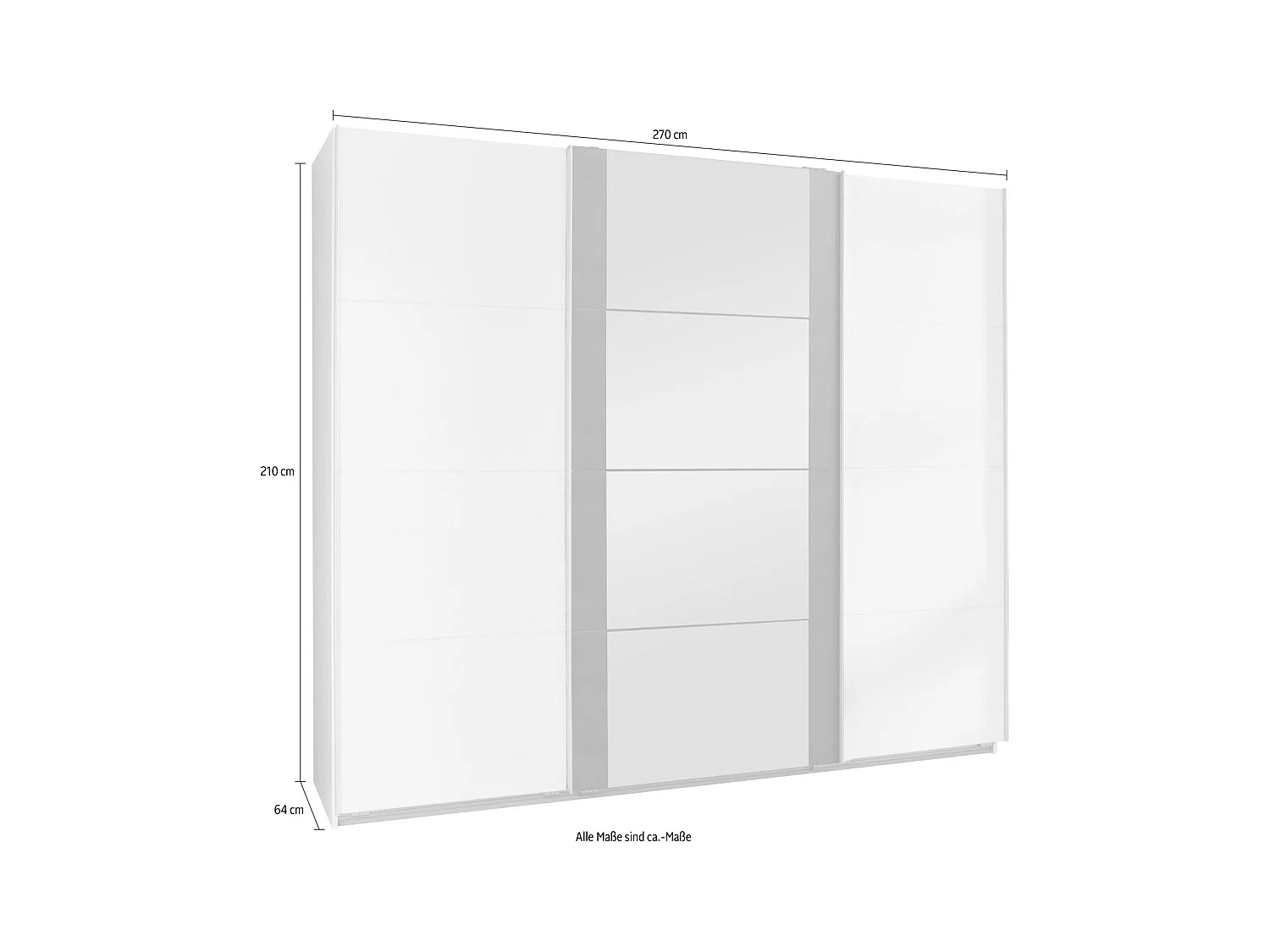 SCHWEBETÜRENSCHRANK graphit 270 / 64 / 210cm