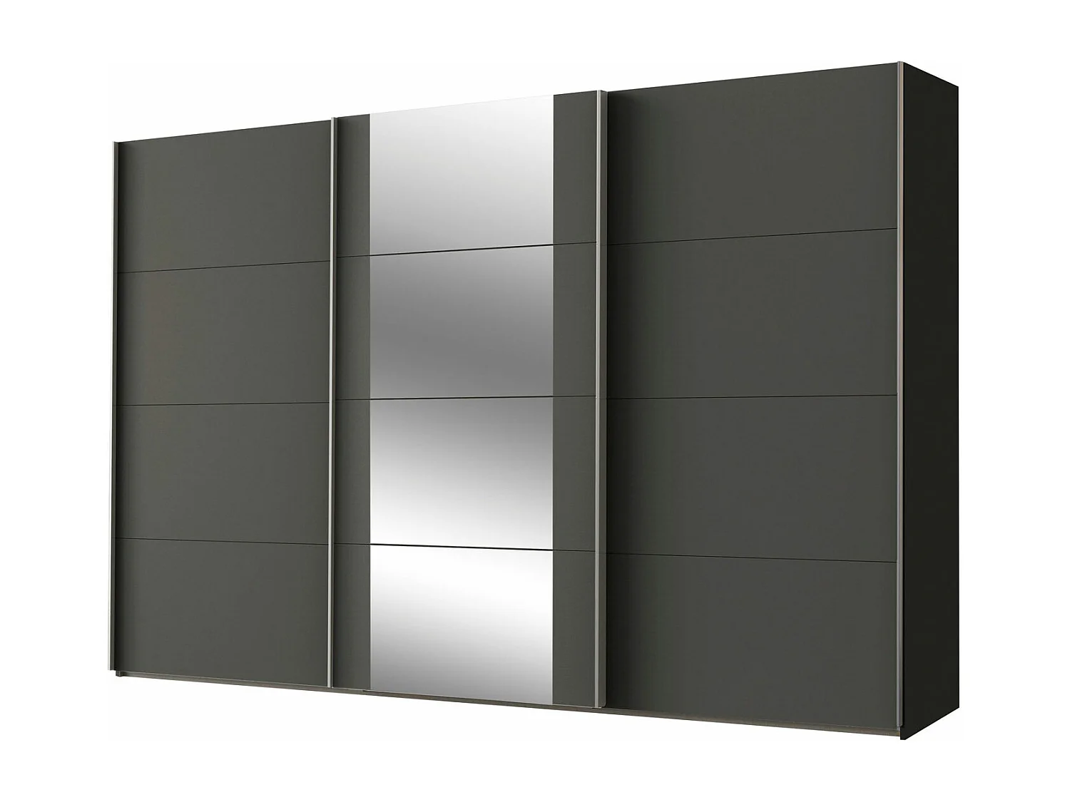 SCHWEBETÜRENSCHRANK Bern Weiß / Raw steel 270 / 64 / 210cm