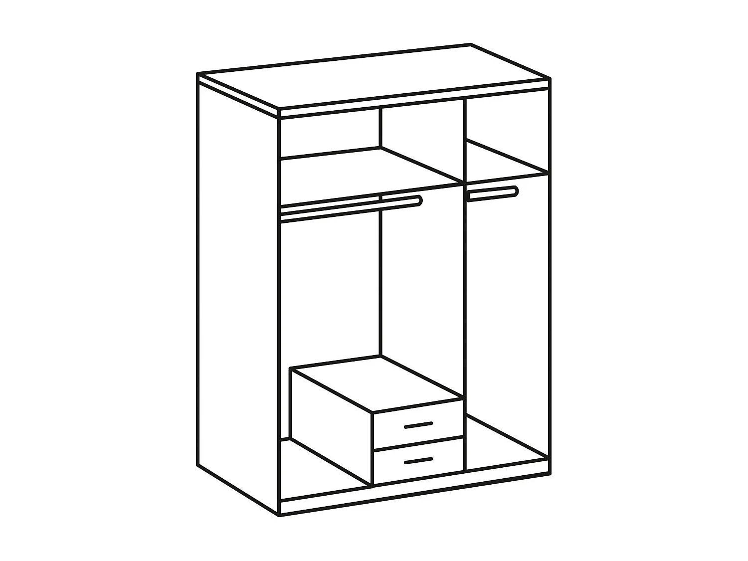 KLEIDERSCHRANK Cliff Weiß 135 / 58 / 198cm