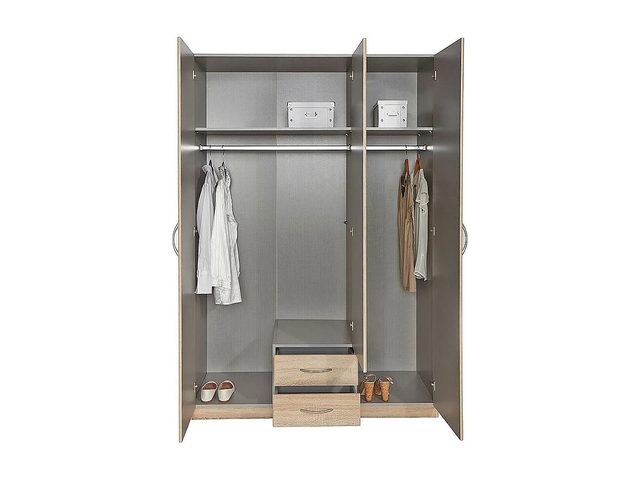 KLEIDERSCHRANK Cliff Weiß 135 / 58 / 198cm