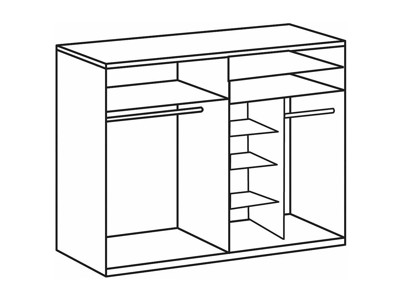SCHWEBETÜRENSCHRANK Bern weiß / Raw steel 225 / 64 / 210cm
