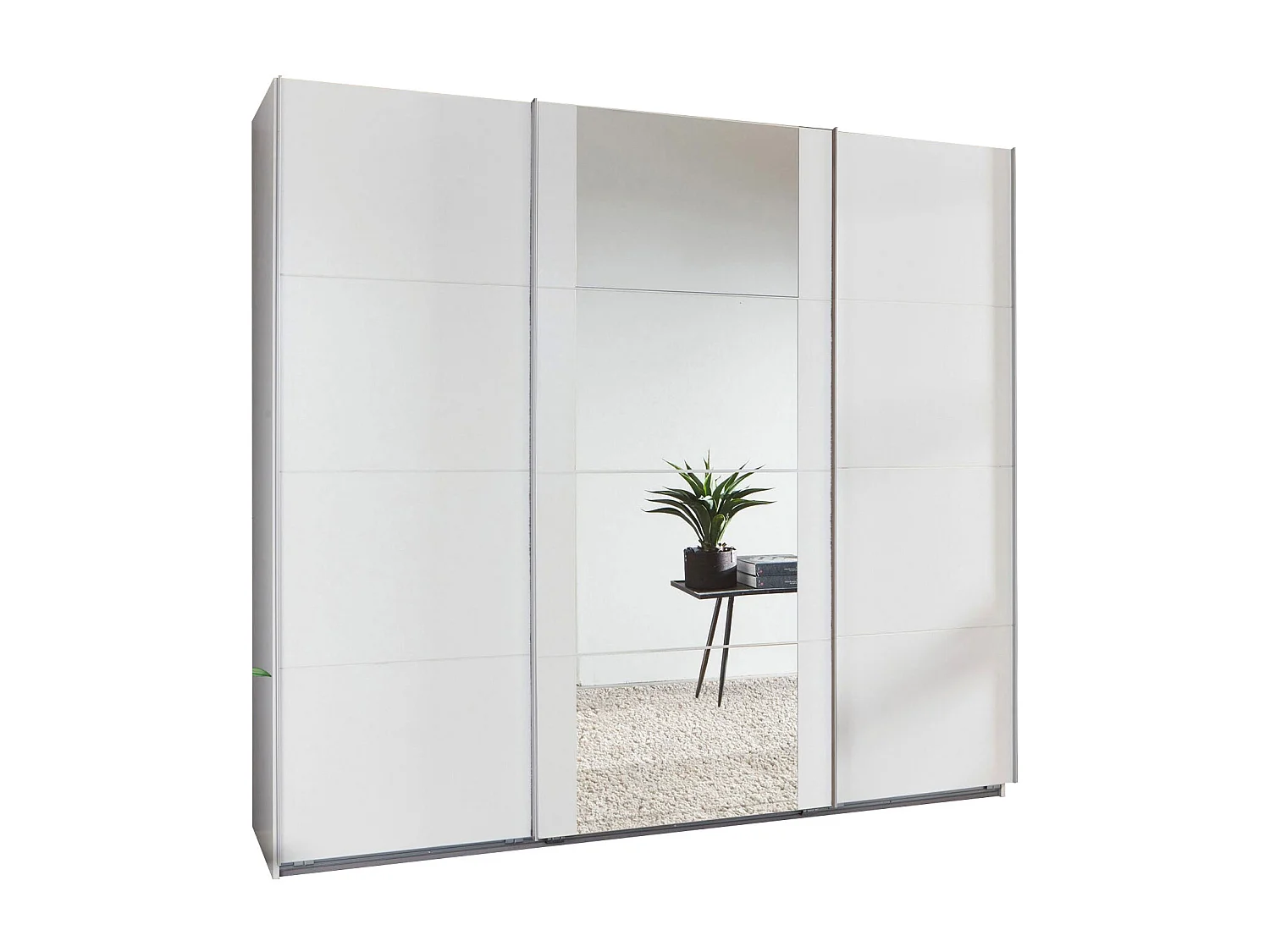 SCHWEBETÜRENSCHRANK Bern weiß 270 / 64 / 210cm