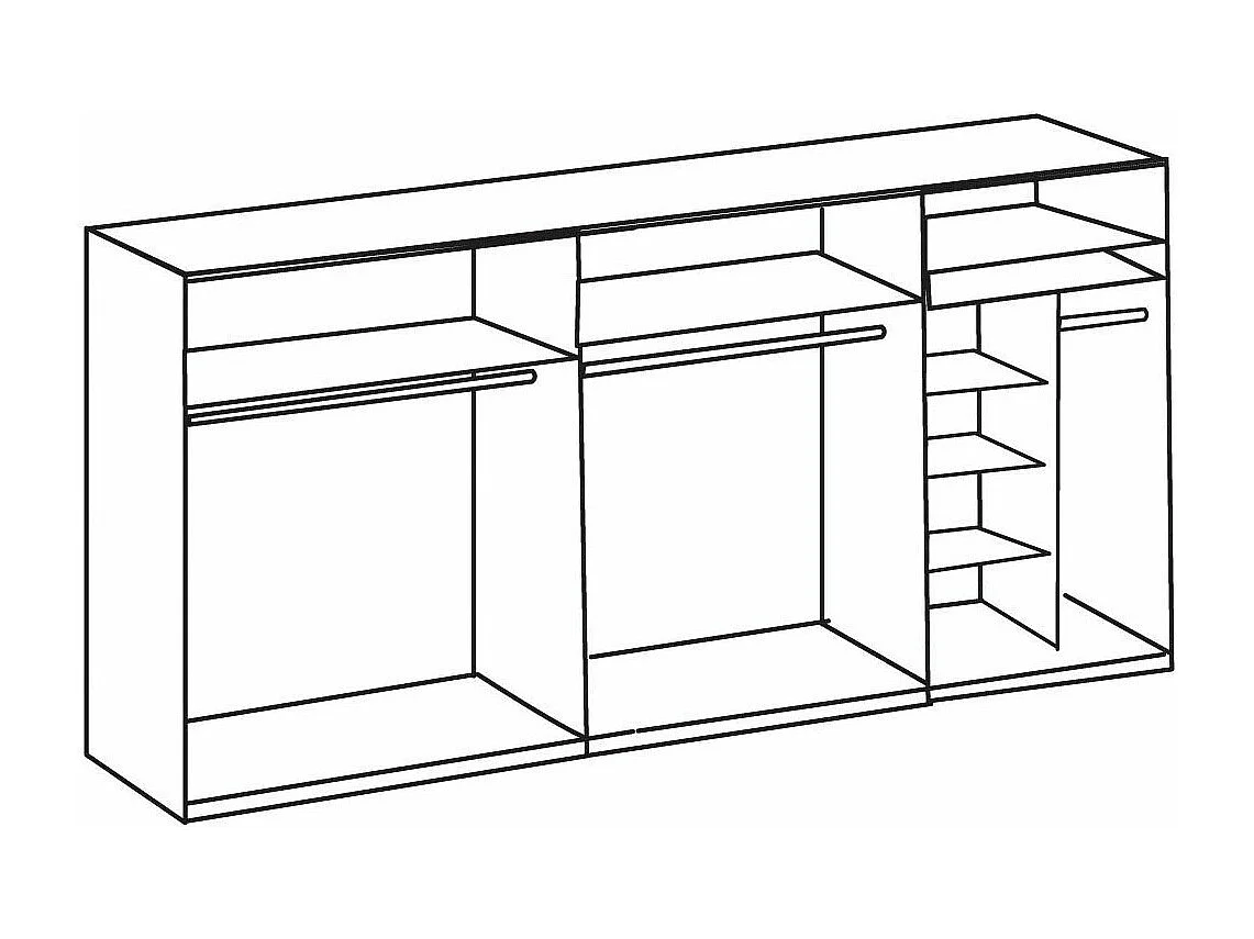 SCHWEBETÜRENSCHRANK Bern weiß 270 / 64 / 210cm