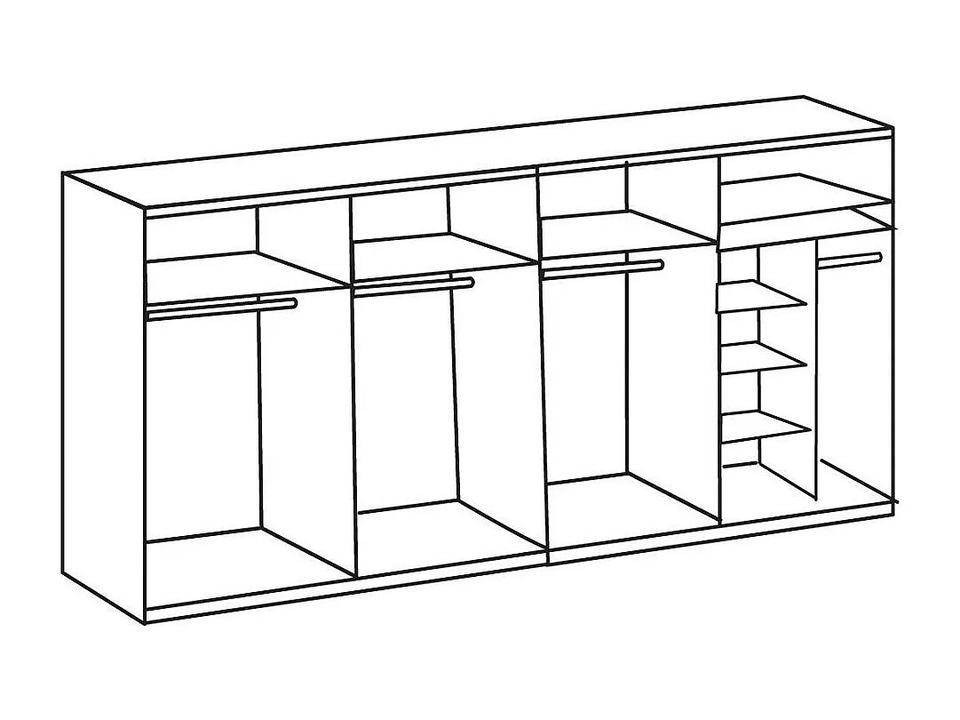 SCHWEBETÜRENSCHRANK Bern Weiß / Raw steel 270 / 64 / 210cm
