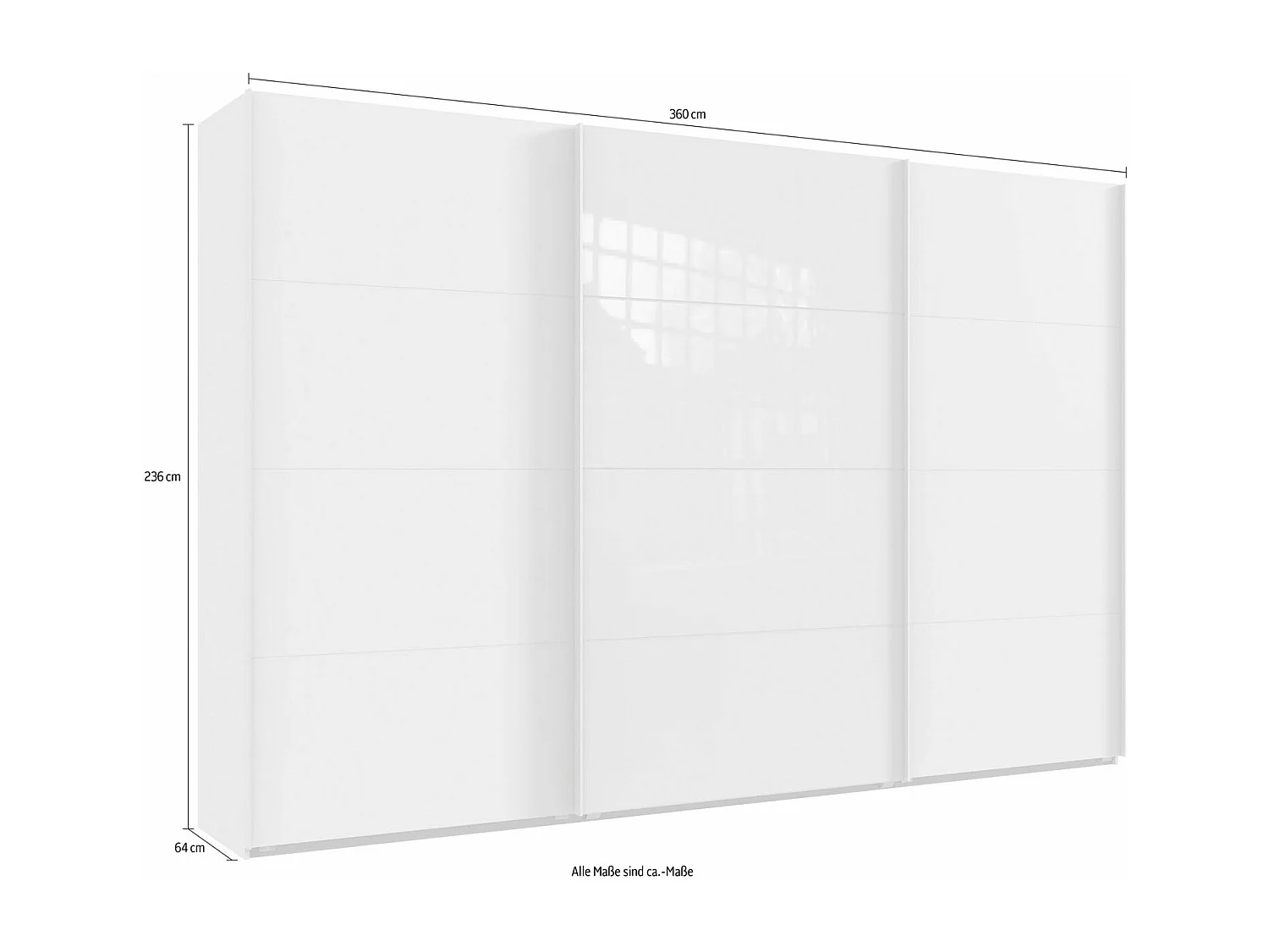 SCHWEBETÜRENSCHRANK Bern Weiß / Raw steel 270 / 64 / 210cm