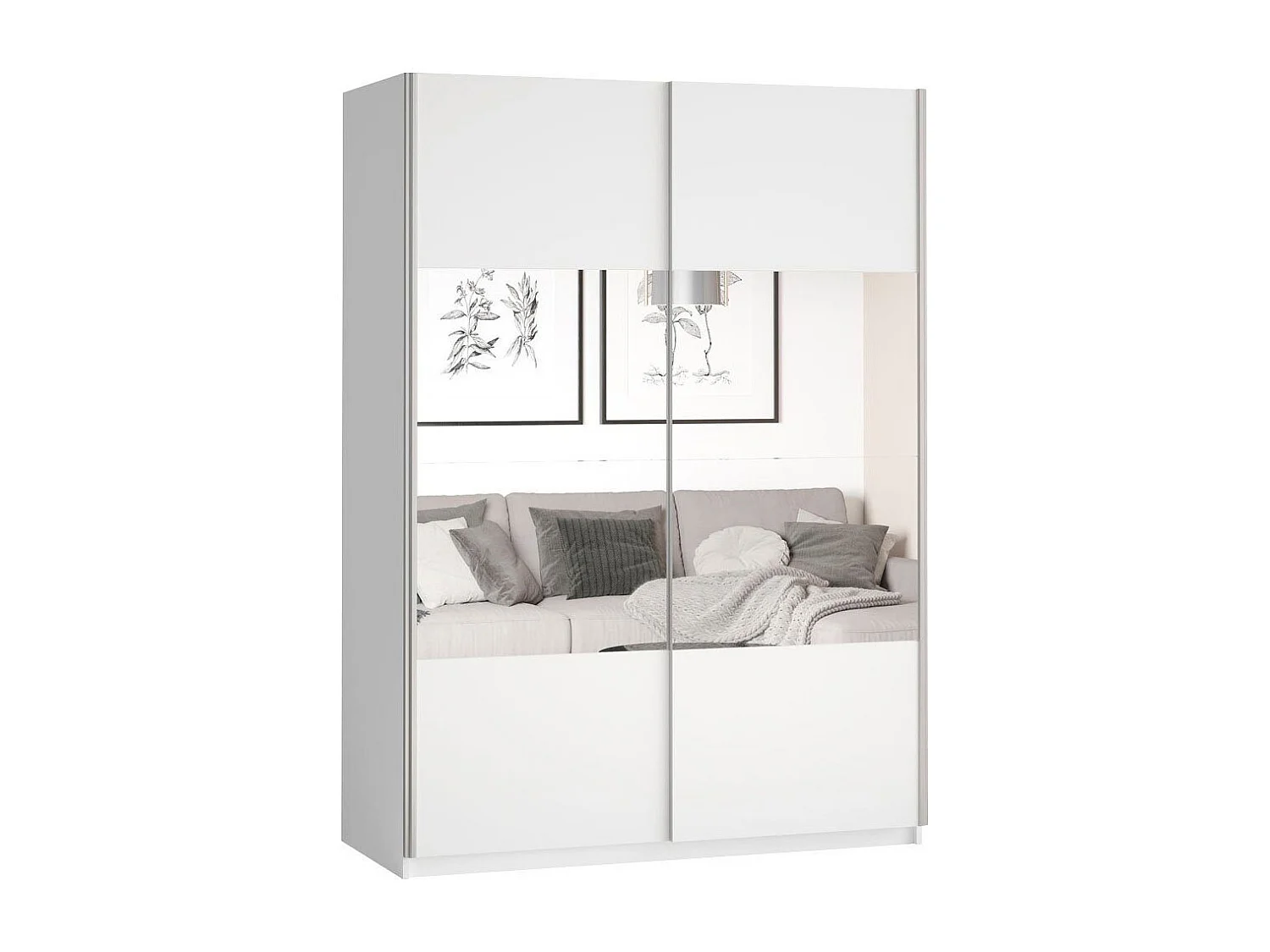 SCHWEBETÜRENSCHRANK Beta Weiß 120 / 61 / 210cm