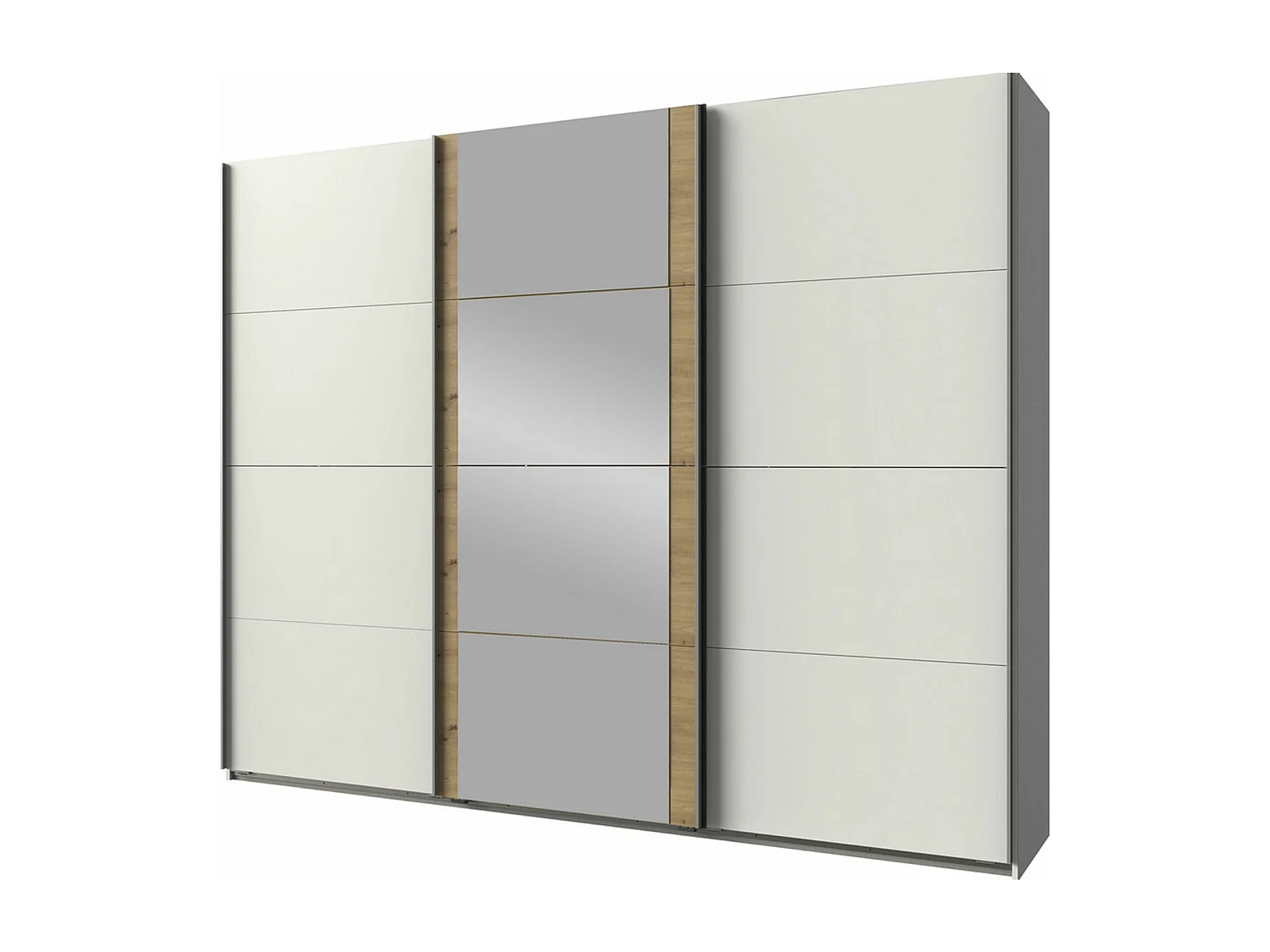 SCHWEBETÜRENSCHRANK Bern weiß / Eiche Artisan 225 / 64 / 210cm