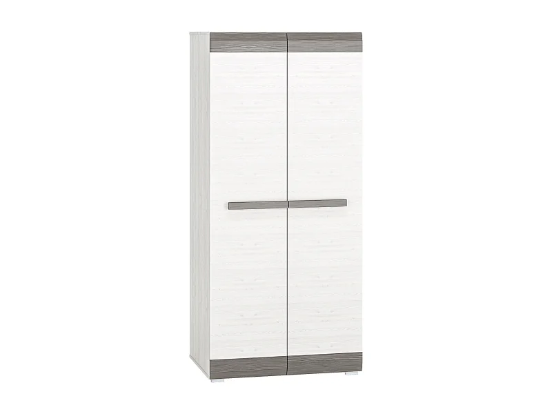 KLEIDERSCHRANK Blanco Pinie weiß / grau 92 / 65 / 202cm