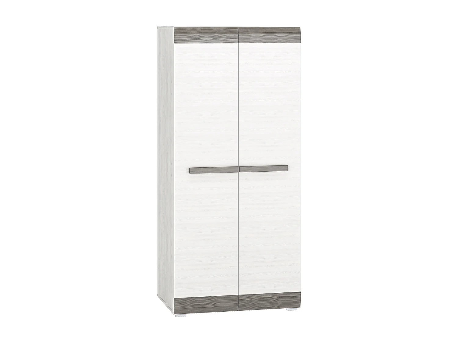 KLEIDERSCHRANK Blanco Pinie weiß / grau 92 / 65 / 202cm