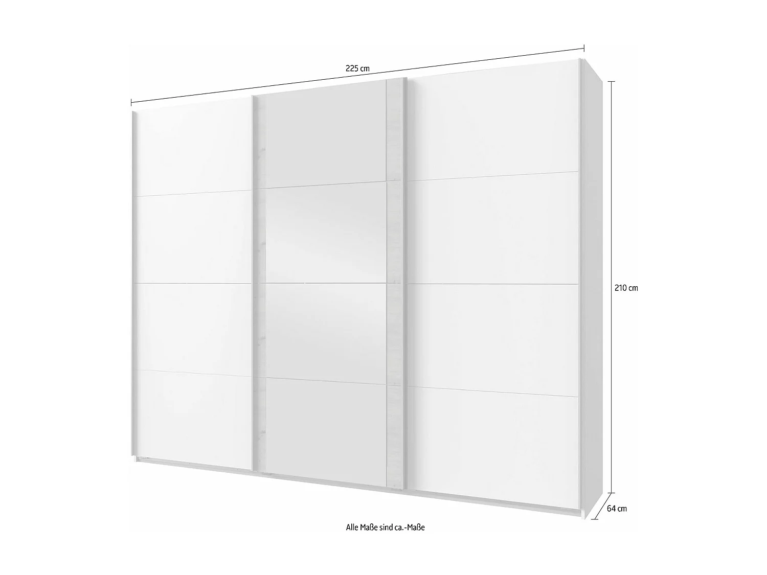 SCHWEBETÜRENSCHRANK Bern graphit / weiß 225 / 64 / 210cm