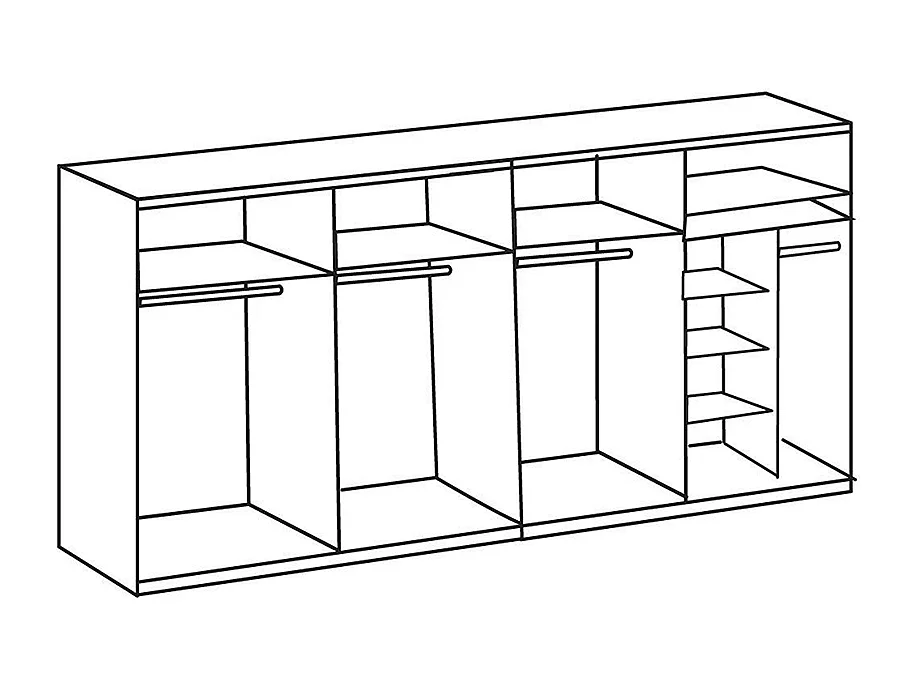 SCHWEBETÜRENSCHRANK Bern weiß / Raw steel 360 / 64 / 236cm
