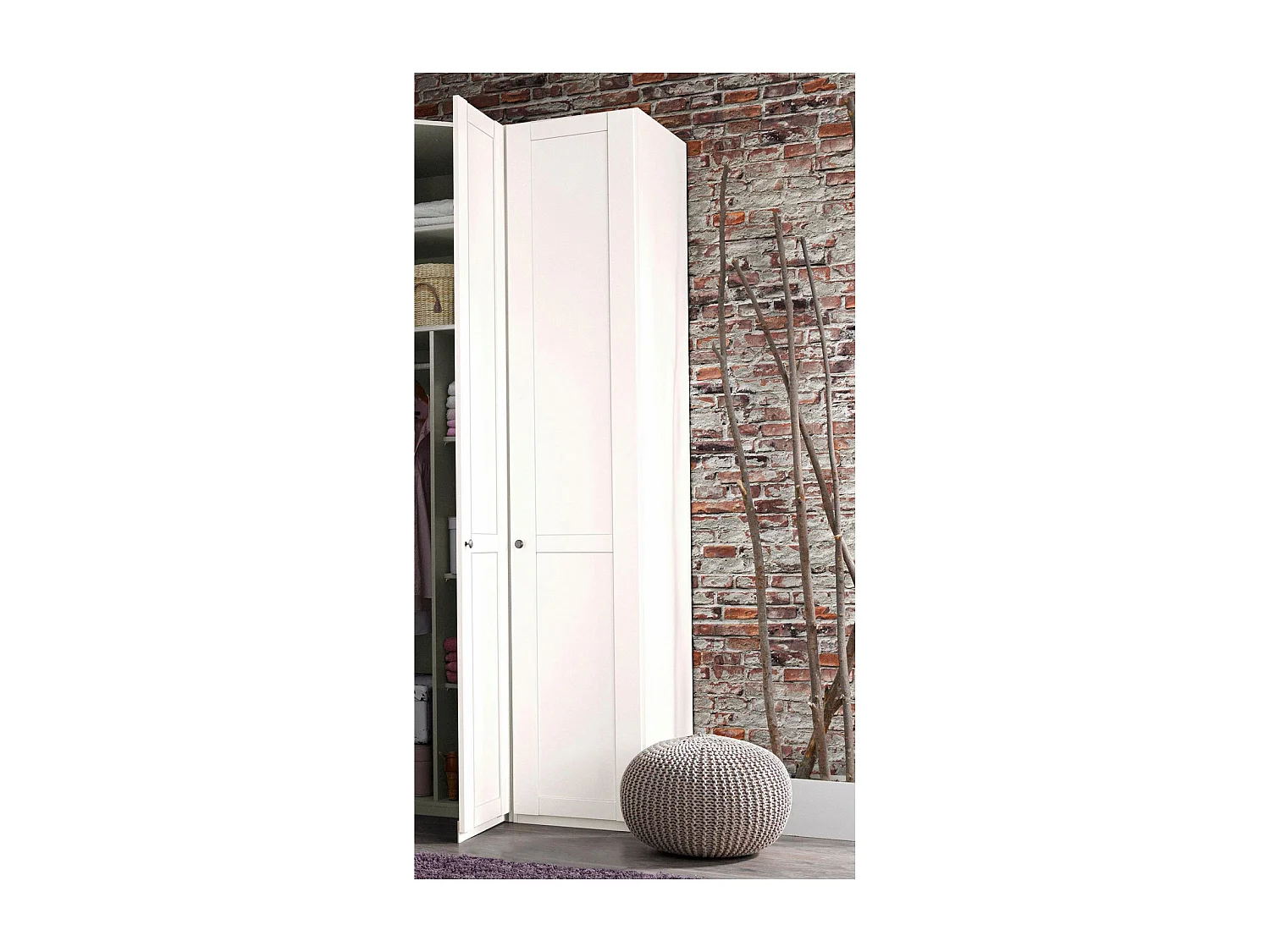 KLEIDERSCHRANK New York weiß 45 / 58 / 236cm