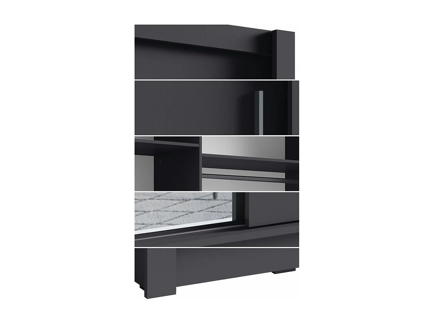 SCHIEBETÜRENSCHRANK Baku graphit 155 / 62 / 214,4cm