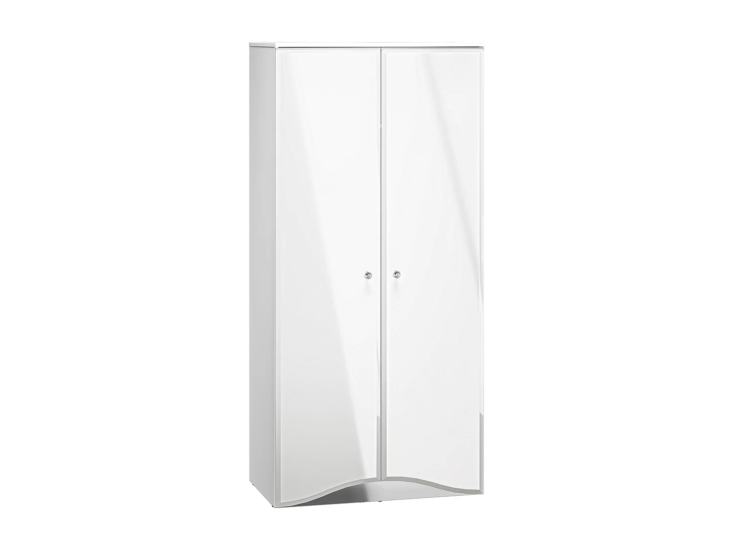 KLEIDERSCHRANK Glamour weiß / weiß hochglanz 90 / 51 / 190cm
