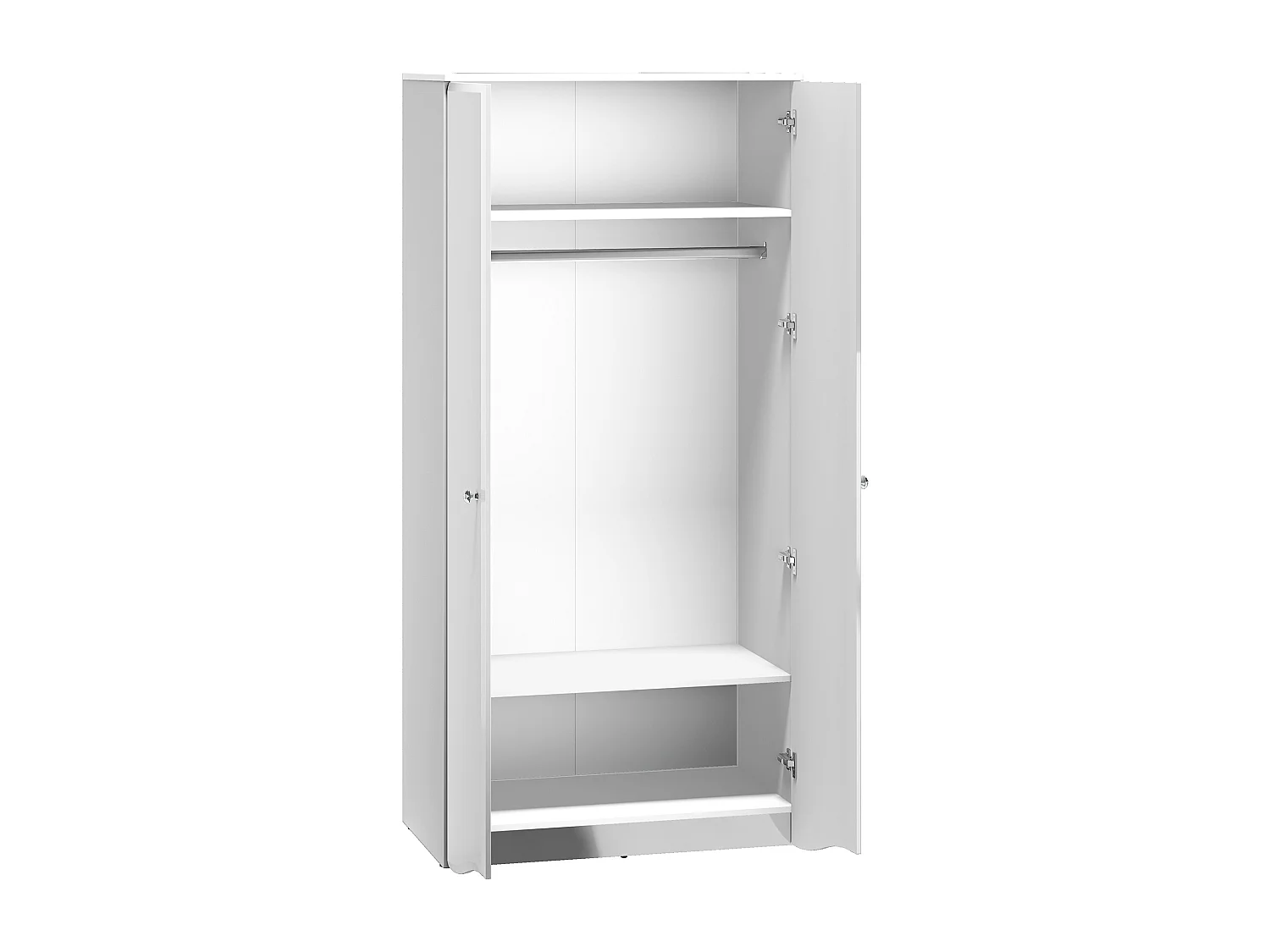 KLEIDERSCHRANK Glamour weiß / weiß hochglanz 90 / 51 / 190cm