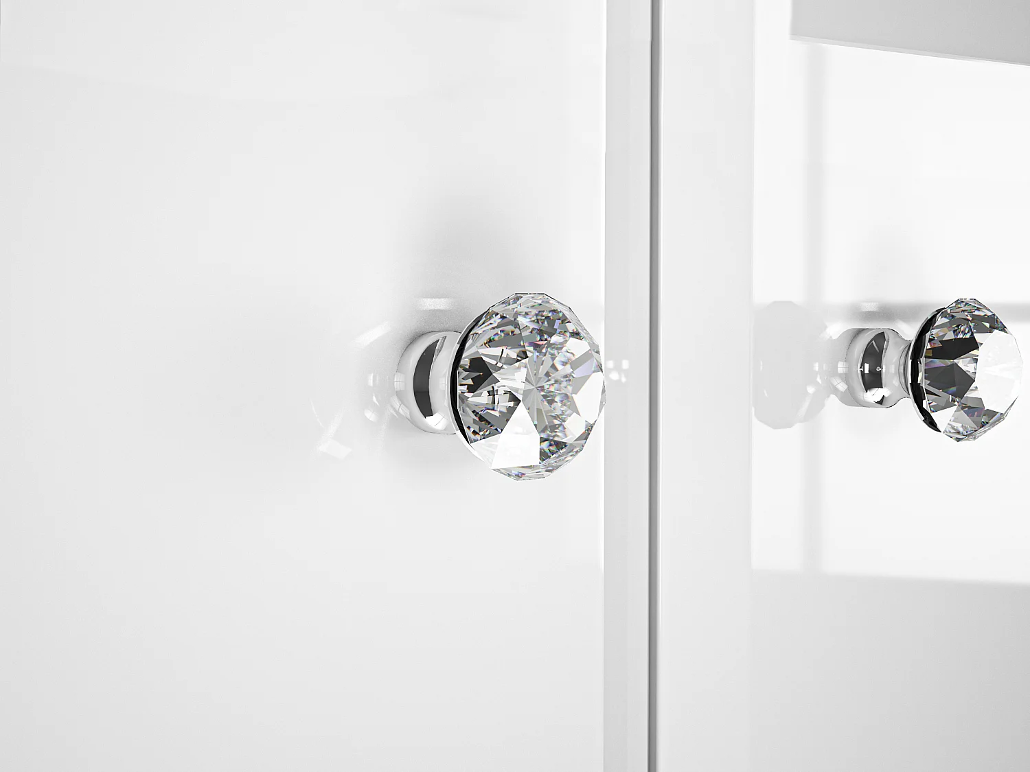 KLEIDERSCHRANK Glamour weiß / weiß hochglanz 90 / 51 / 190cm