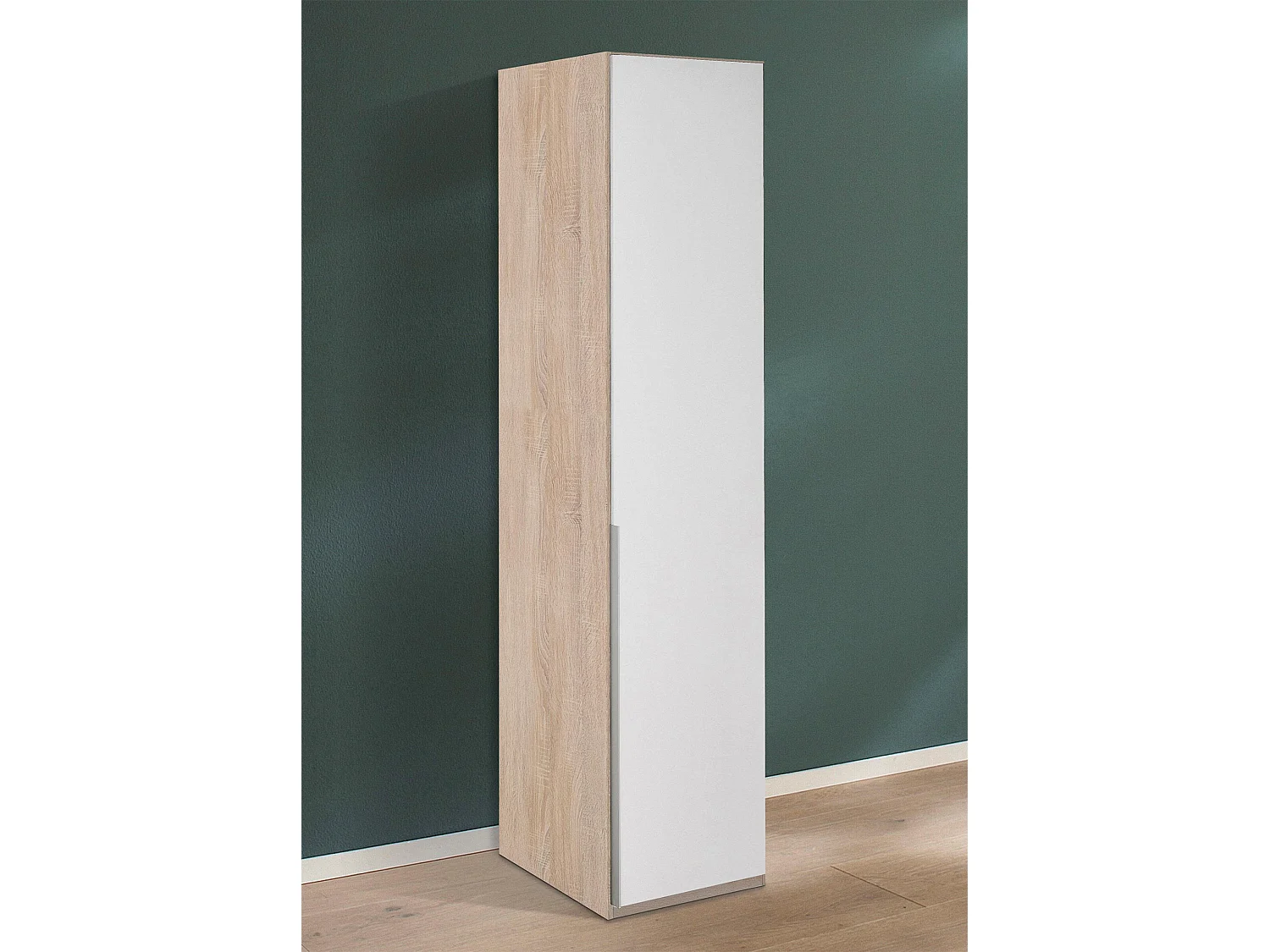 KLEIDERSCHRANK New York weiß / eiche sägerua 45 / 58 / 208cm