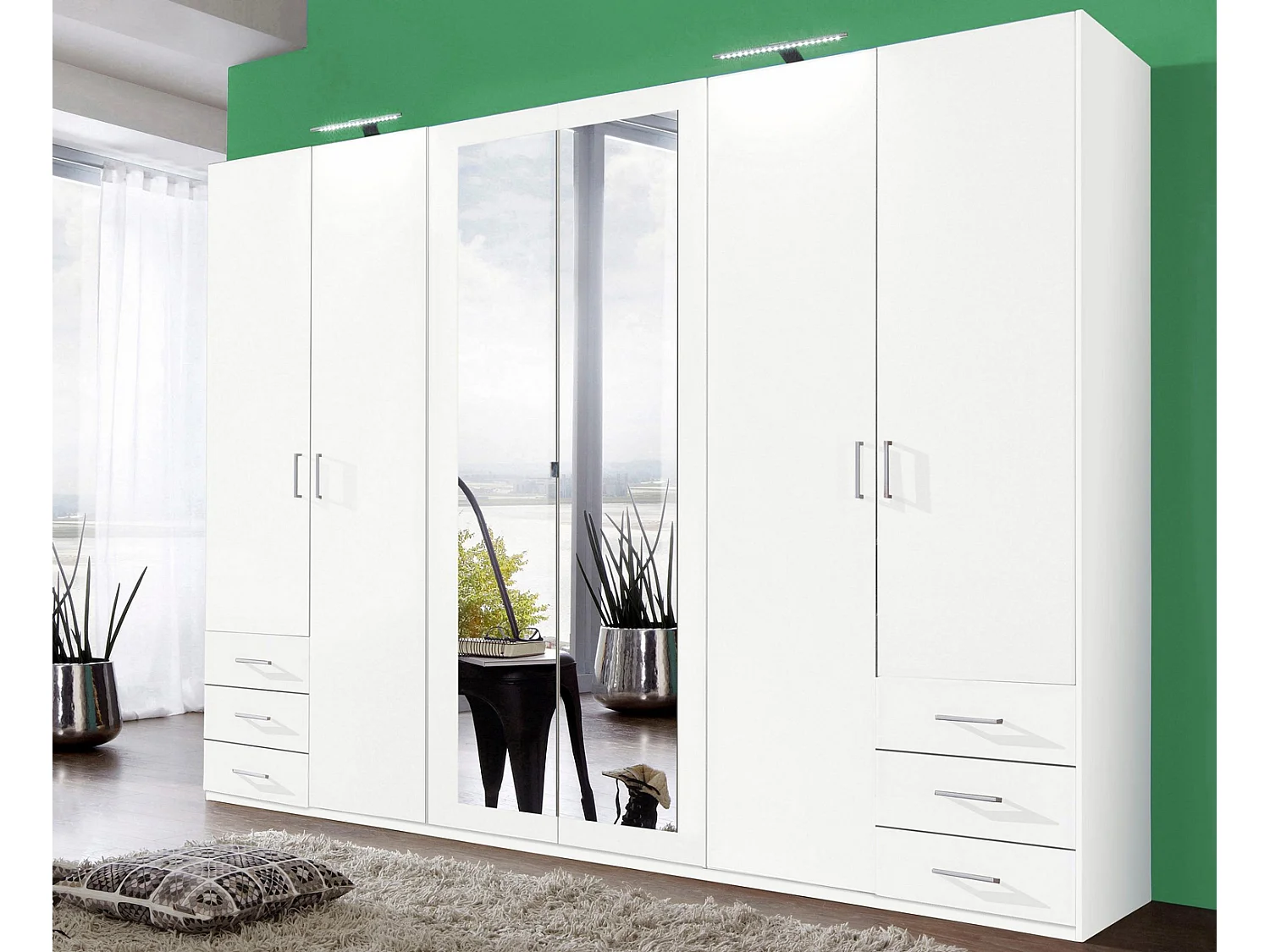 KLEIDERSCHRANK Fuegen weiß 270 / 58 / 208cm