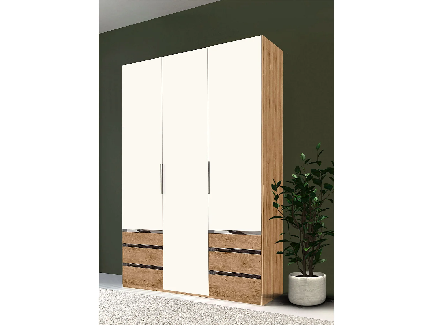 KLEIDERSCHRANK Level Plankeneiche 150/ 58 / 236cm