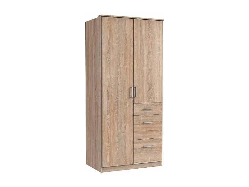 KLEIDERSCHRANK Click Eiche Sägerau 90 / 58 / 199cm