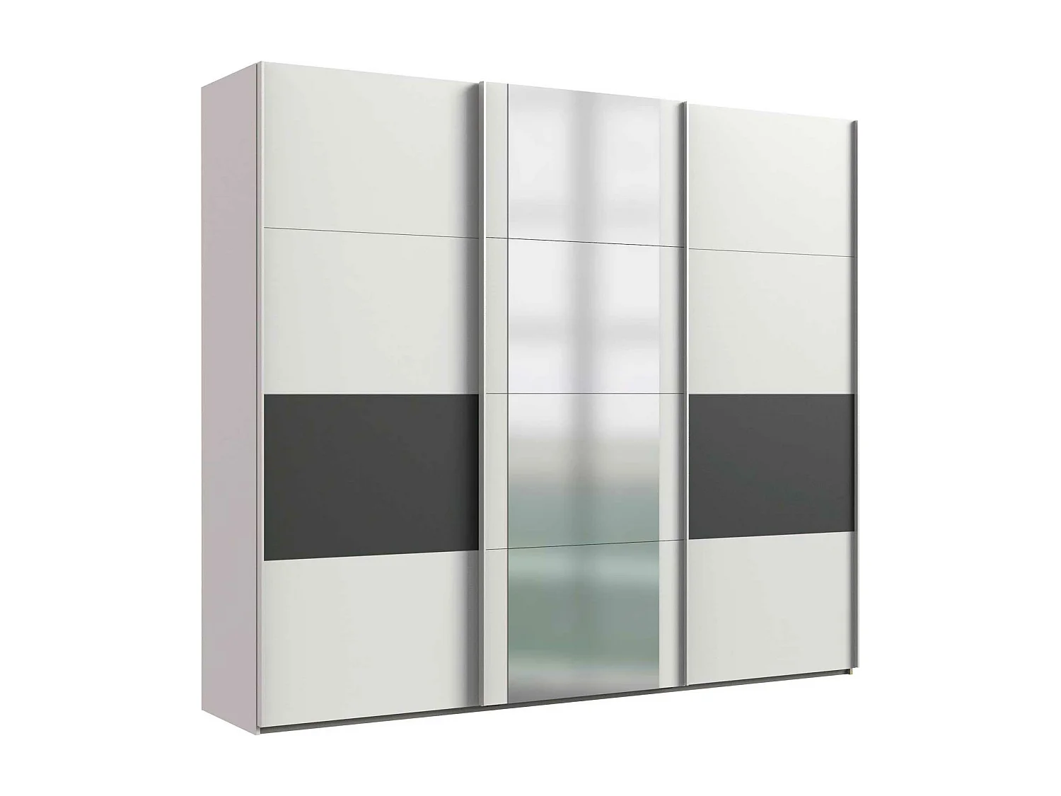 SCHWEBETÜRENSCHRANK Barmbek Weiß / Graphit 270 / 64 / 236cm