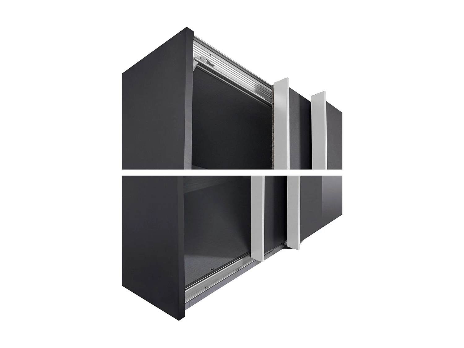 SCHWEBETÜRENSCHRANK Barmbek Weiß / Graphit 270 / 64 / 236cm