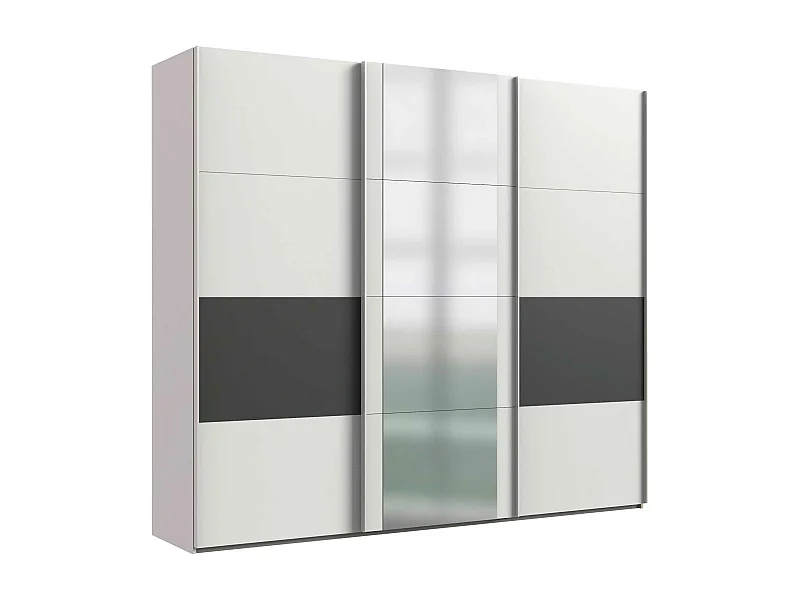 SCHWEBETÜRENSCHRANK Barmbek Weiß / Graphit 270 / 64 / 236cm