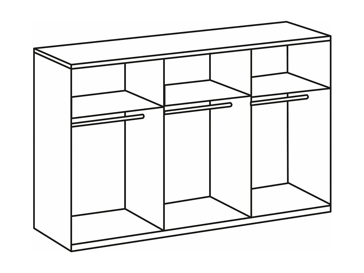 KLEIDERSCHRANK New York weiß 270 / 58 / 236 cm