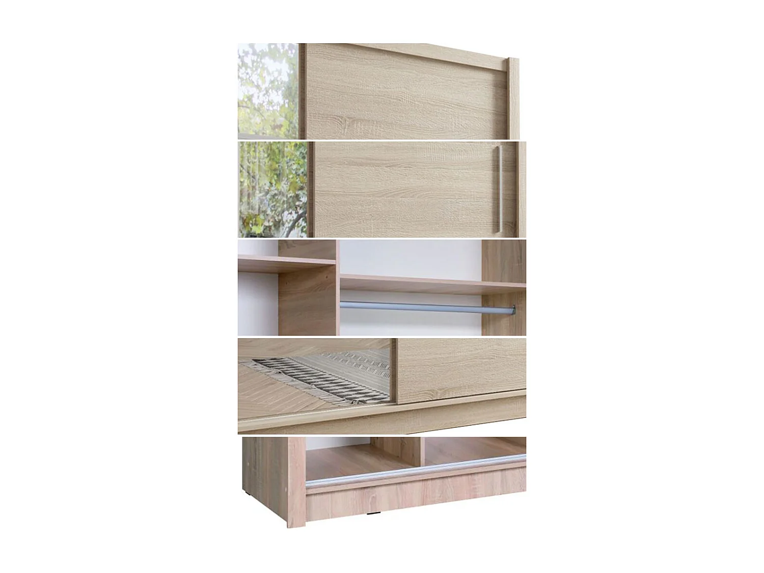 SCHIEBETÜRENSCHRANK Baku sonoma eiche 155 / 62 / 214,4cm