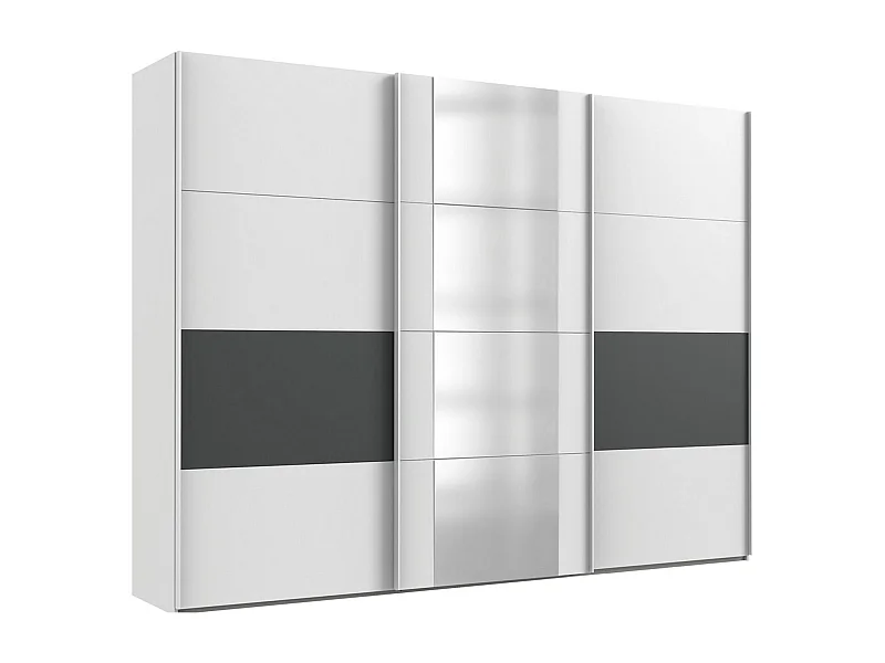 SCHWEBETÜRENSCHRANK Barmbek Weiß / Graphit 313 / 64 / 236cm