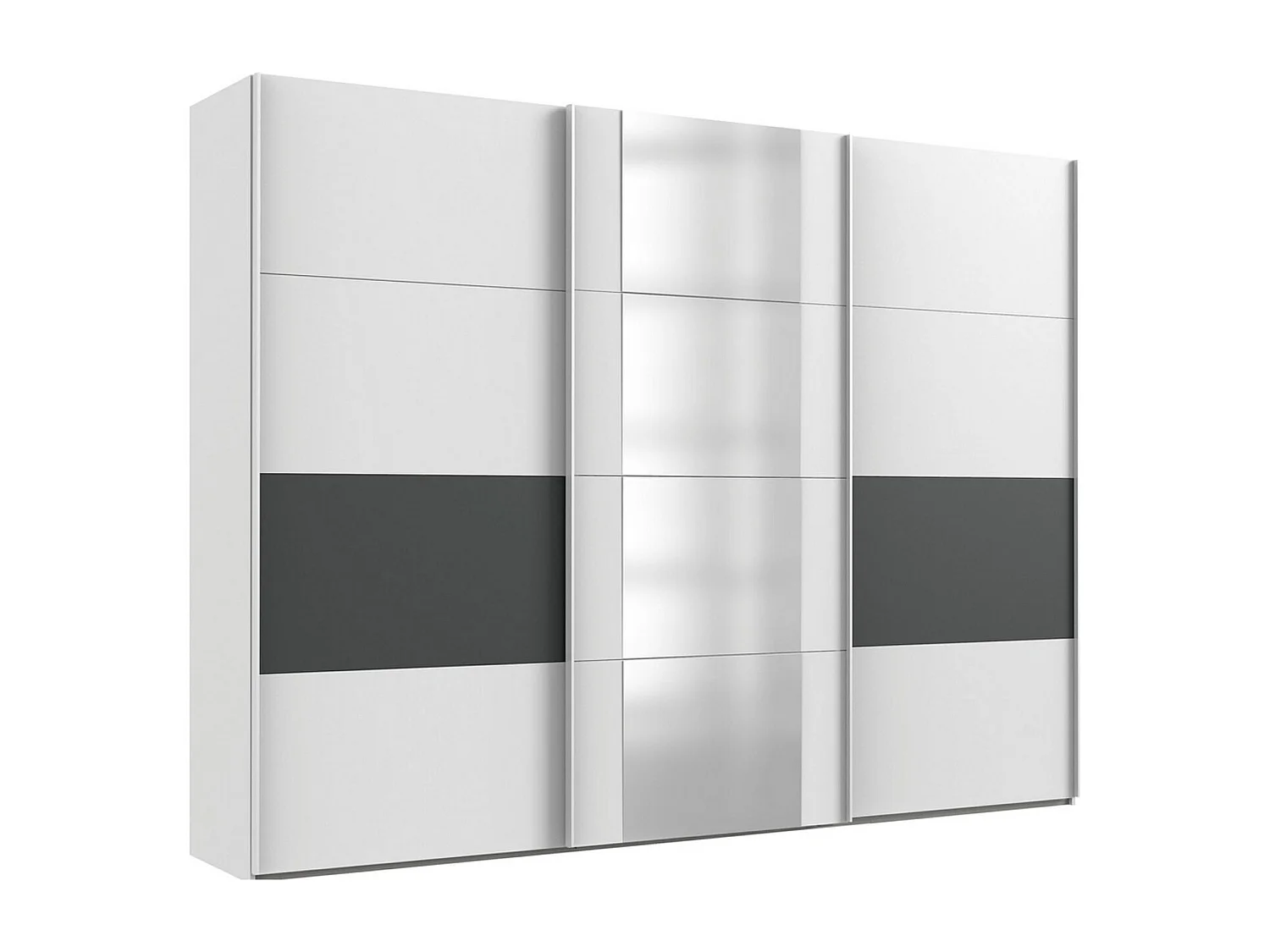 SCHWEBETÜRENSCHRANK Barmbek Weiß / Graphit 313 / 64 / 236cm