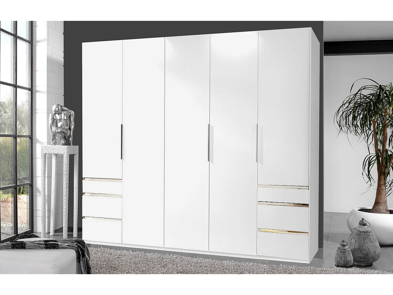 KLEIDERSCHRANK Level weiß 250 / 58 / 236cm