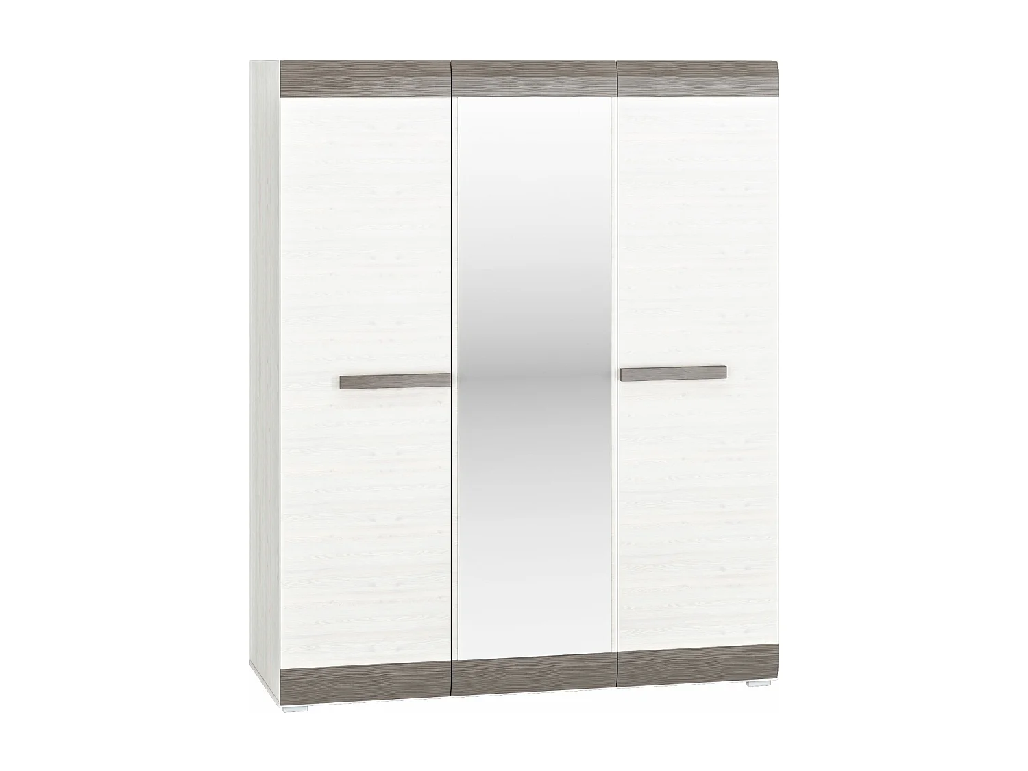 KLEIDERSCHRANK Blanco Pinie weiß / grau 163 / 65 / 202cm