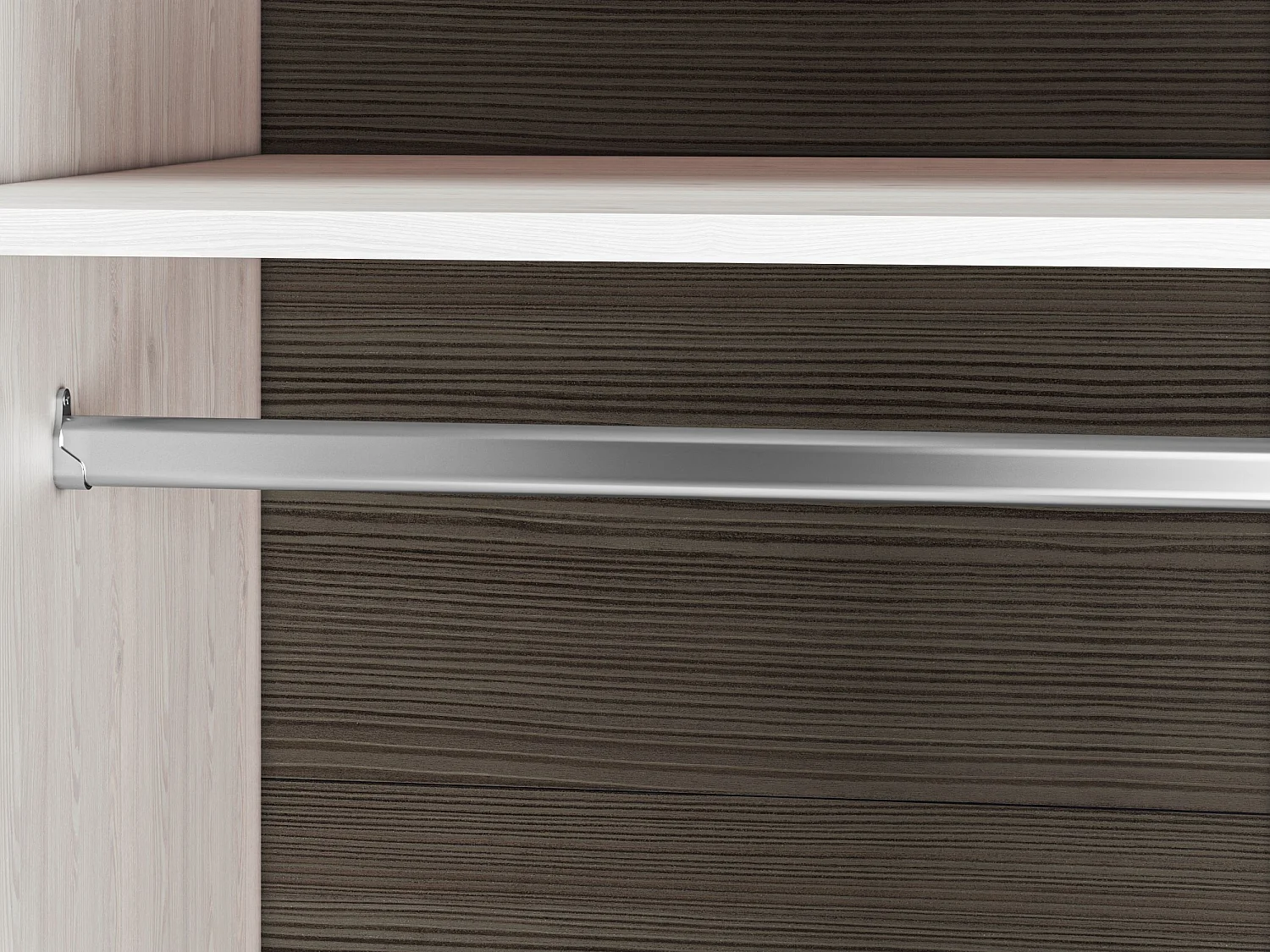 KLEIDERSCHRANK Blanco Pinie weiß / grau 163 / 65 / 202cm