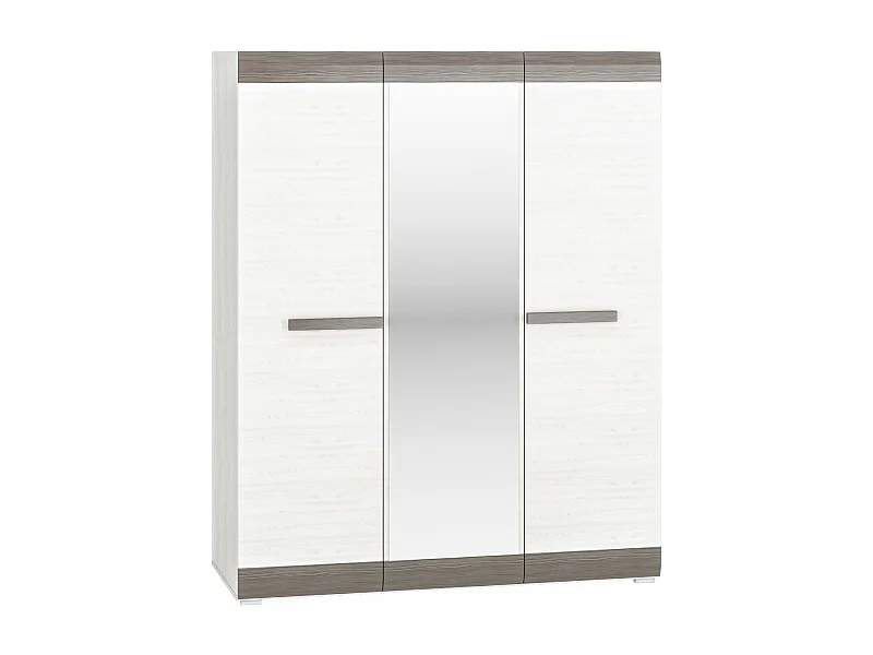 KLEIDERSCHRANK Blanco Pinie weiß / grau 163 / 65 / 202cm