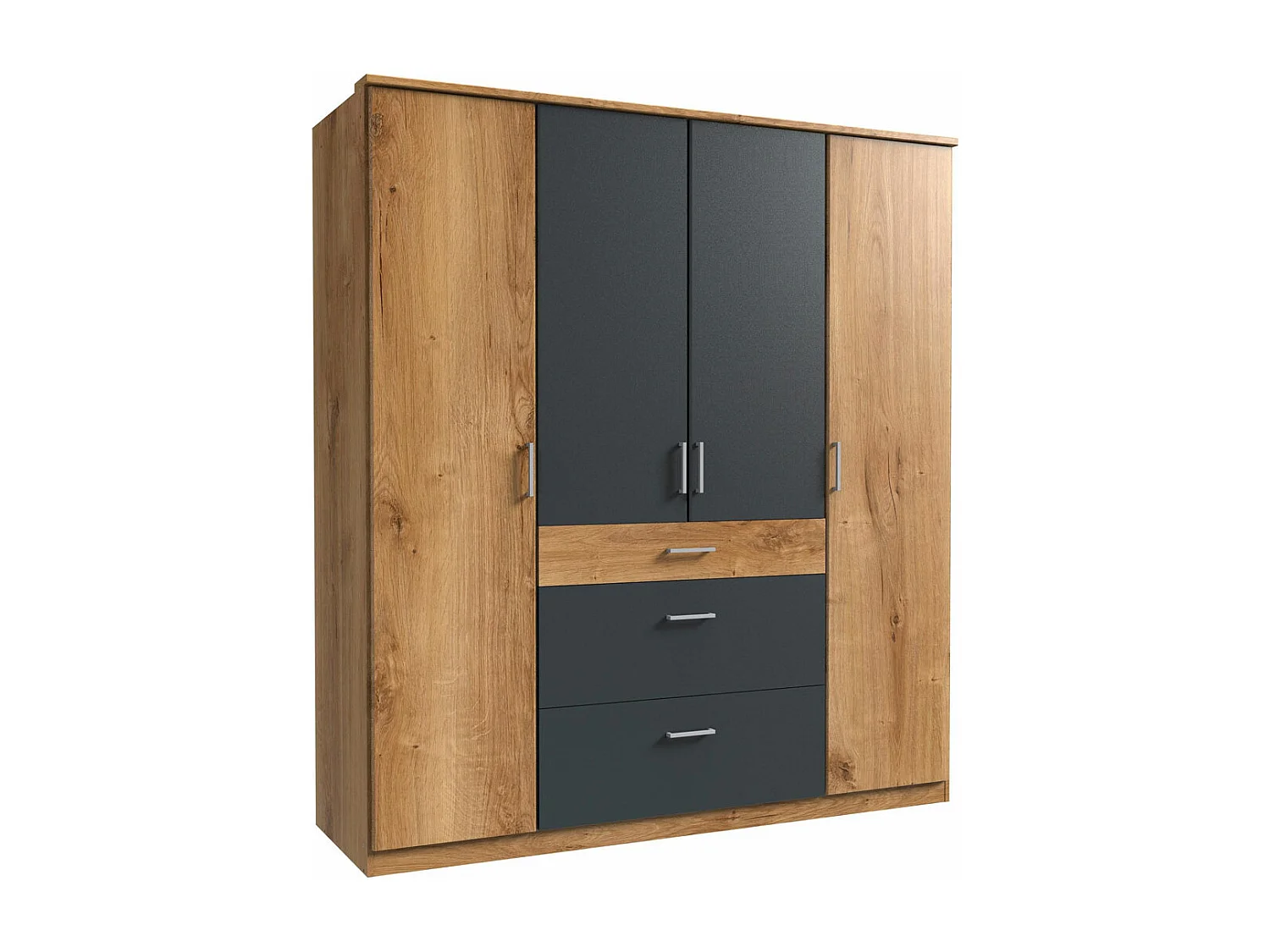 KLEIDERSCHRANK Click Plankeneiche / graphit 180 / 58 / 199cm