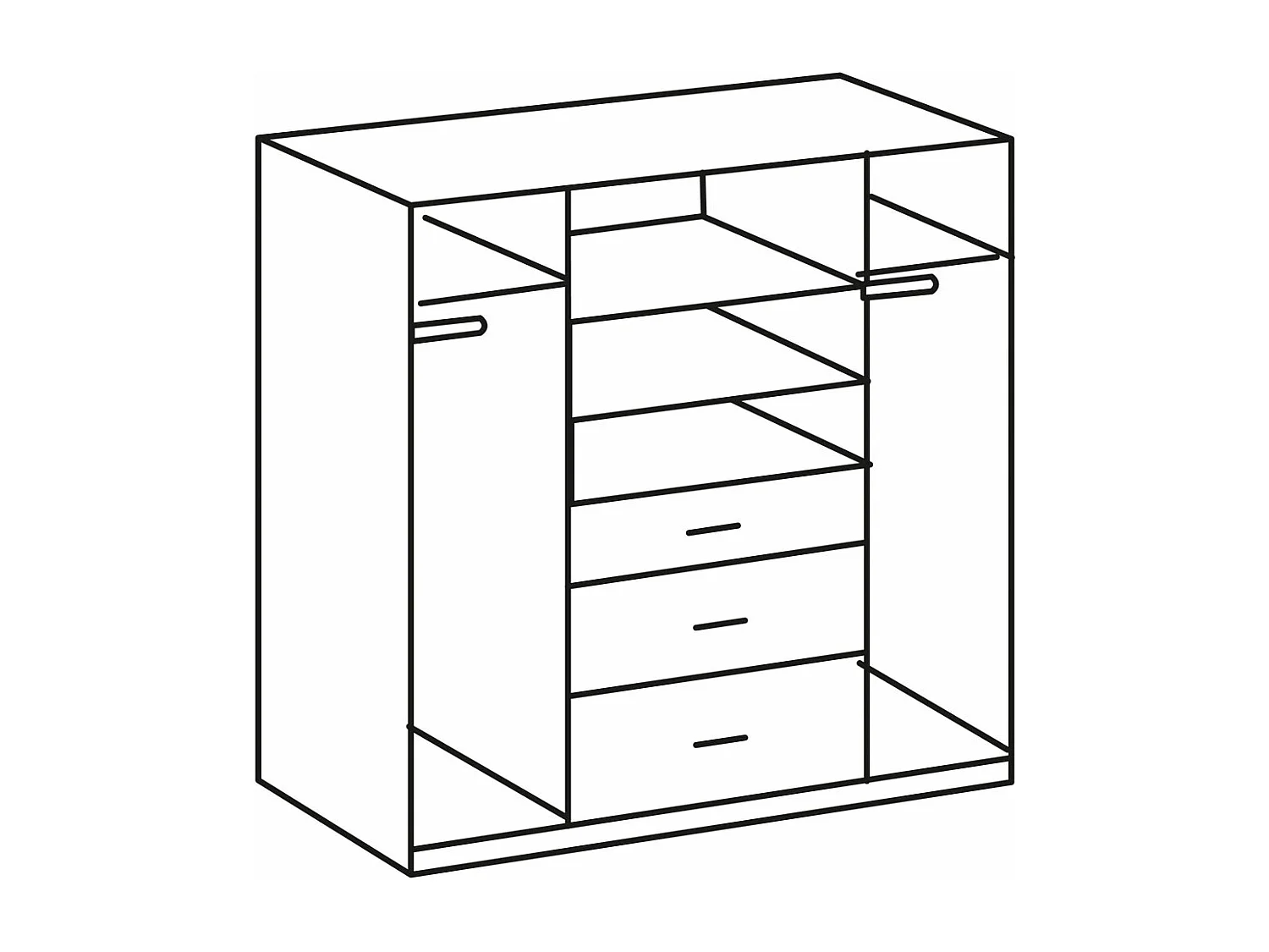 KLEIDERSCHRANK Click Plankeneiche / graphit 180 / 58 / 199cm