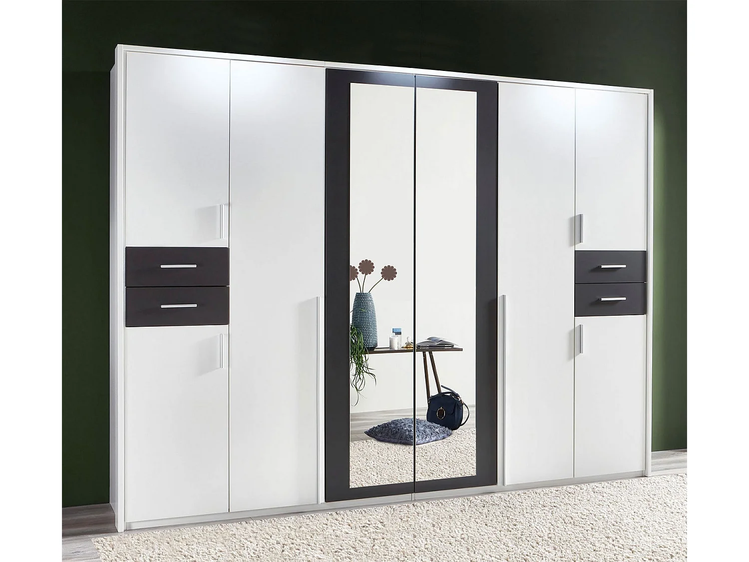 KLEIDERSCHRANK Vegas weiß / graphit 273 / 58 / 210cm