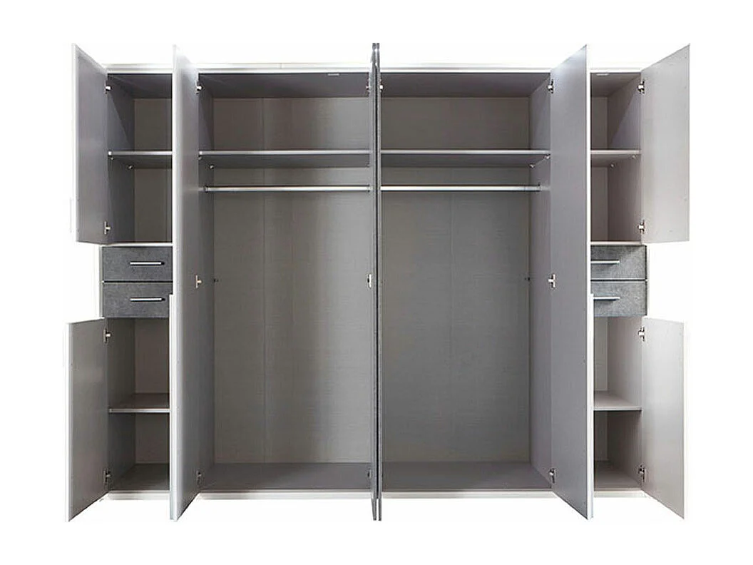 KLEIDERSCHRANK Vegas weiß / graphit 273 / 58 / 210cm