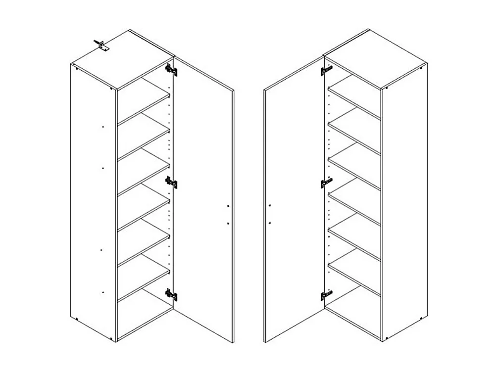 KLEIDERSCHRANK Multiraumkonzept weiß 30 / 40 / 185cm