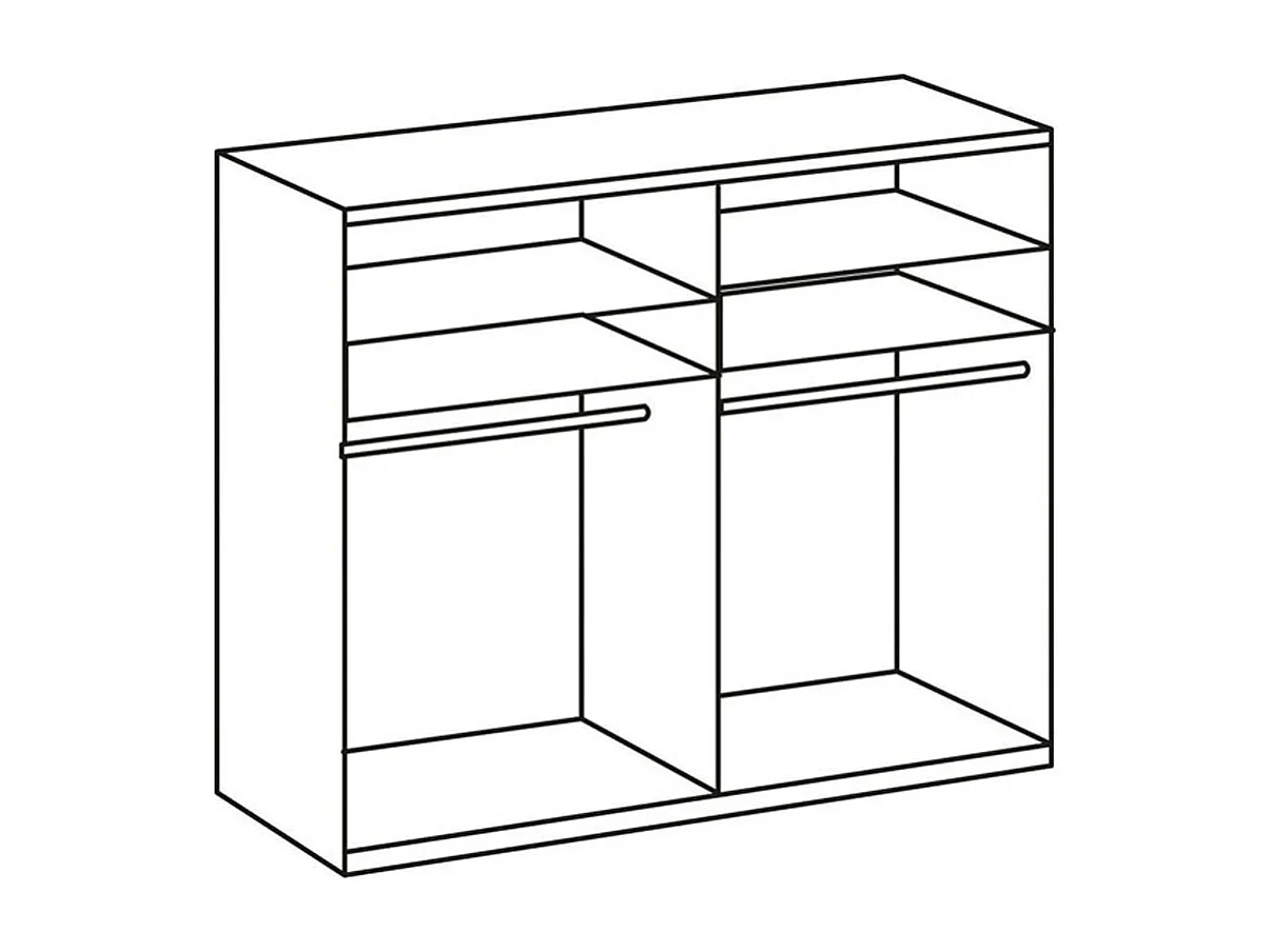 KLEIDERSCHRANK Level Weiß 200 / 58 / 236cm