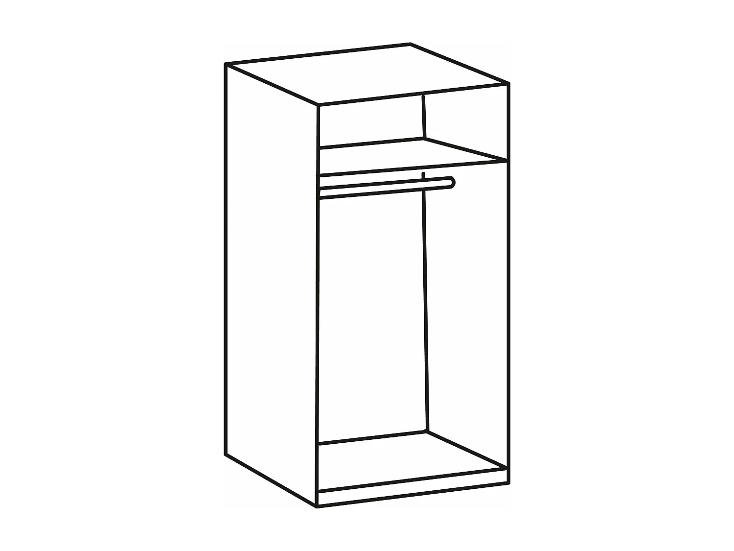 WOHNWAND Cliff Weiß 90 / 58 / 198cm