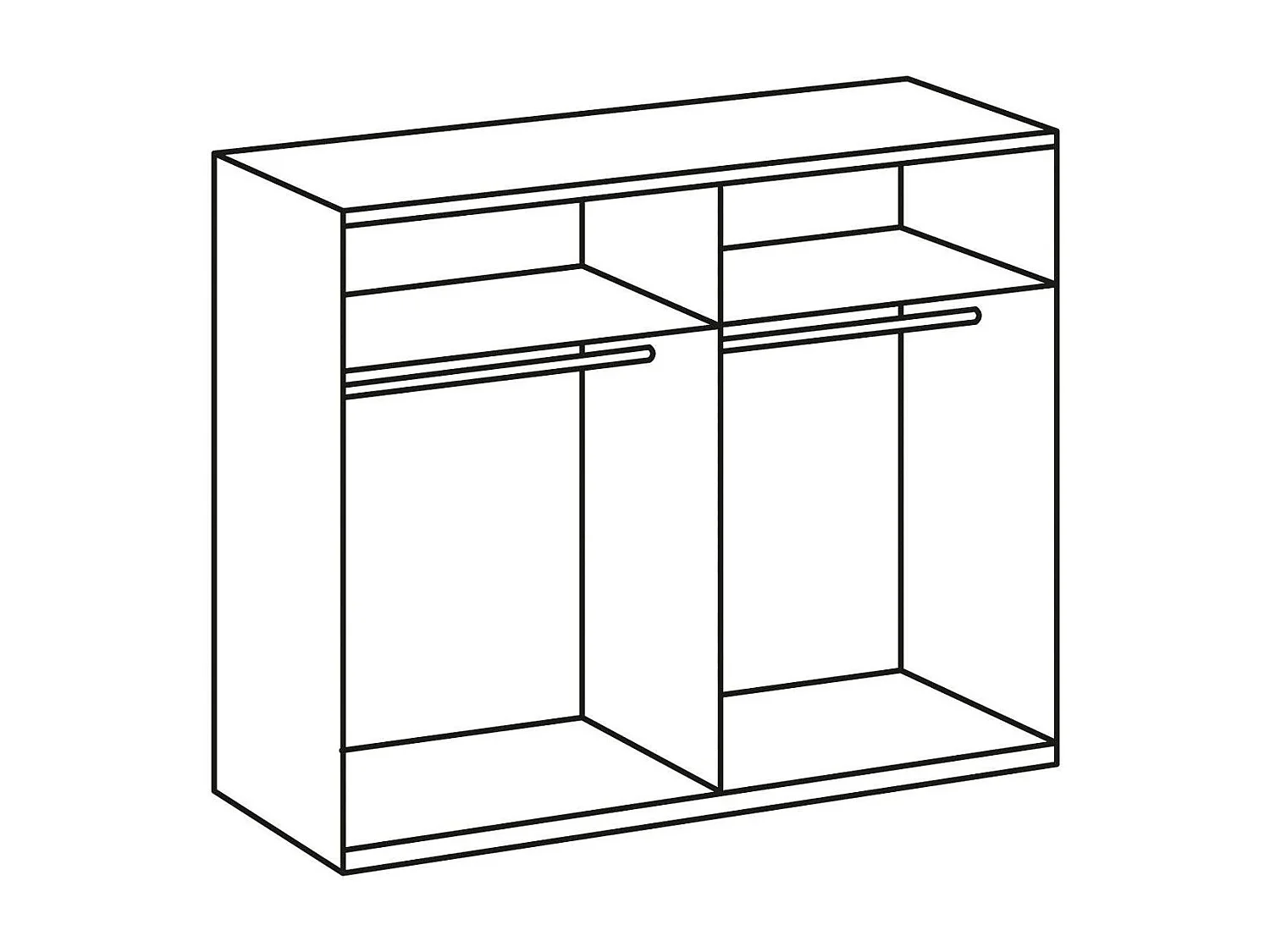 KLEIDERSCHRANK Level Weiß 200 / 58 / 216cm