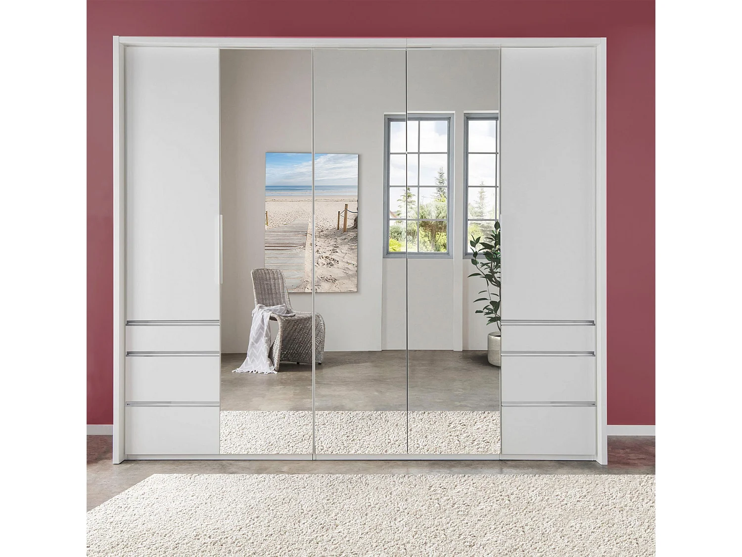 FALT-/DREHTÜRENSCHRANK Everly Weiß 250 / 56 / 216cm