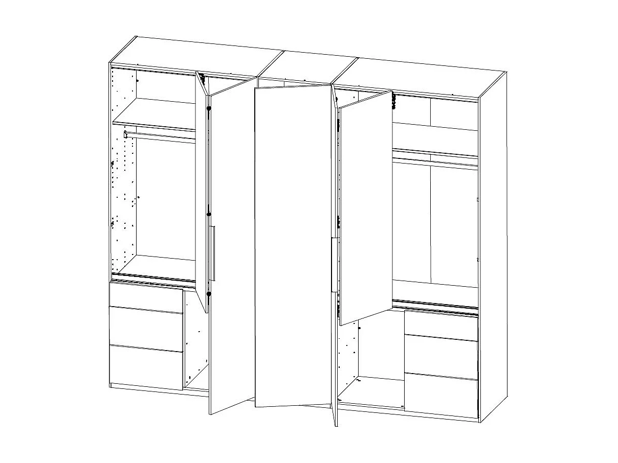 FALT-/DREHTÜRENSCHRANK Everly Weiß 250 / 56 / 216cm