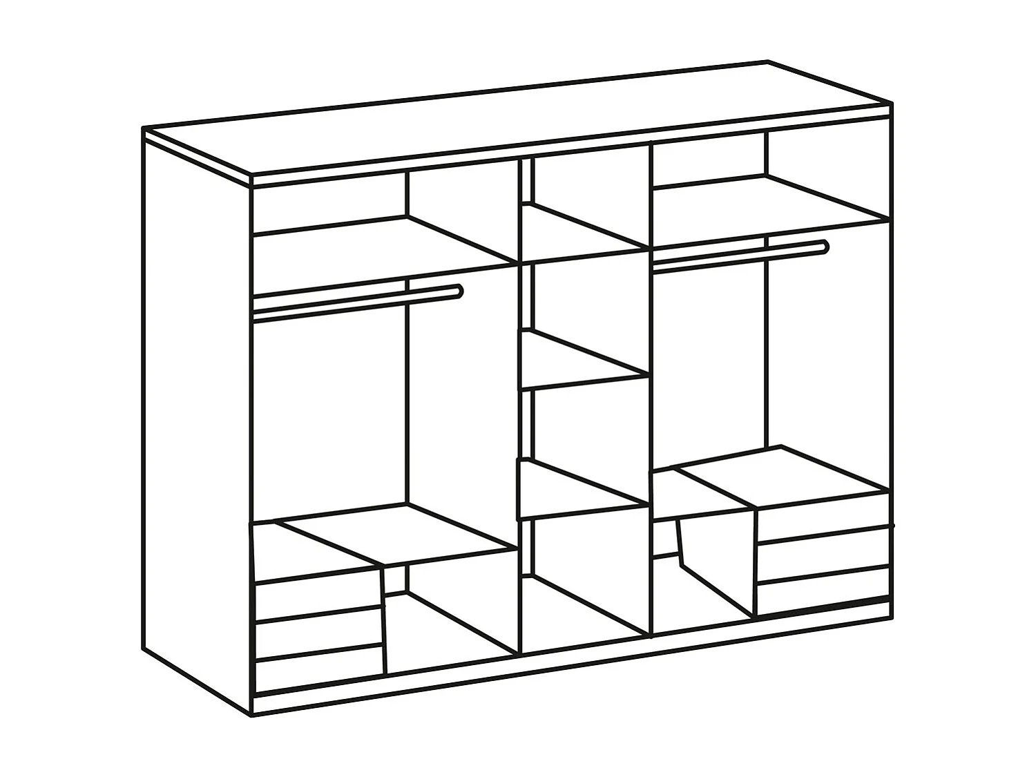 FALT-/DREHTÜRENSCHRANK Everly Weiß 250 / 56 / 216cm